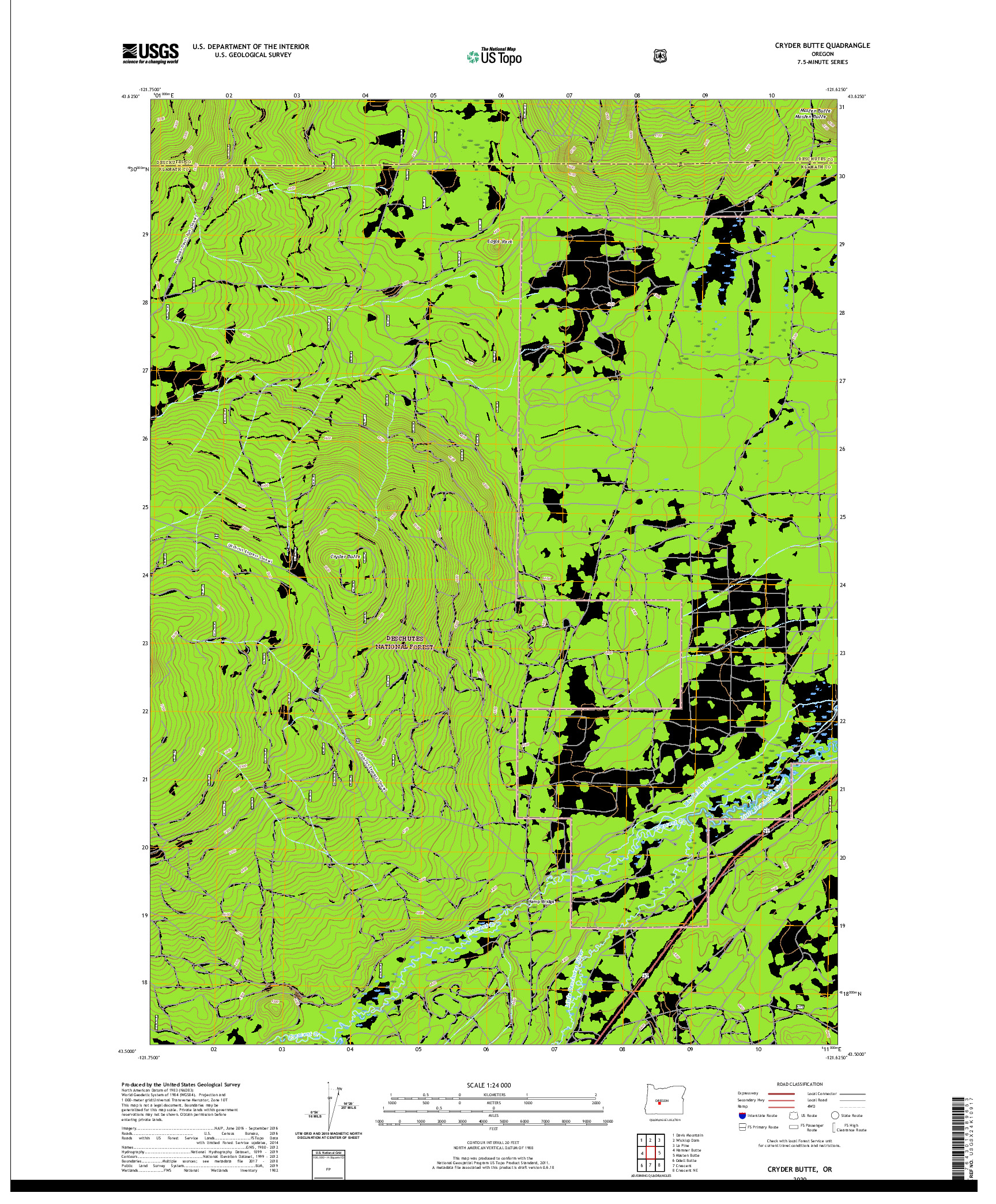 USGS US TOPO 7.5-MINUTE MAP FOR CRYDER BUTTE, OR 2020