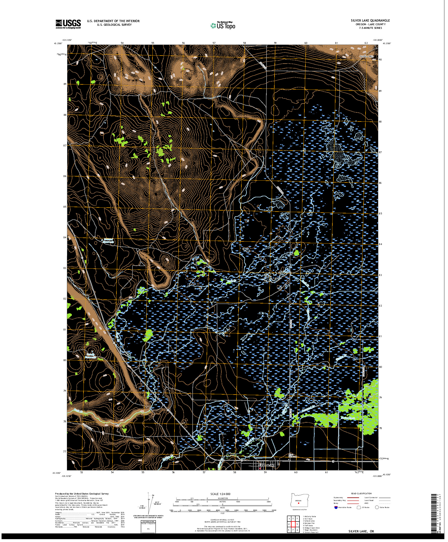 USGS US TOPO 7.5-MINUTE MAP FOR SILVER LAKE, OR 2020