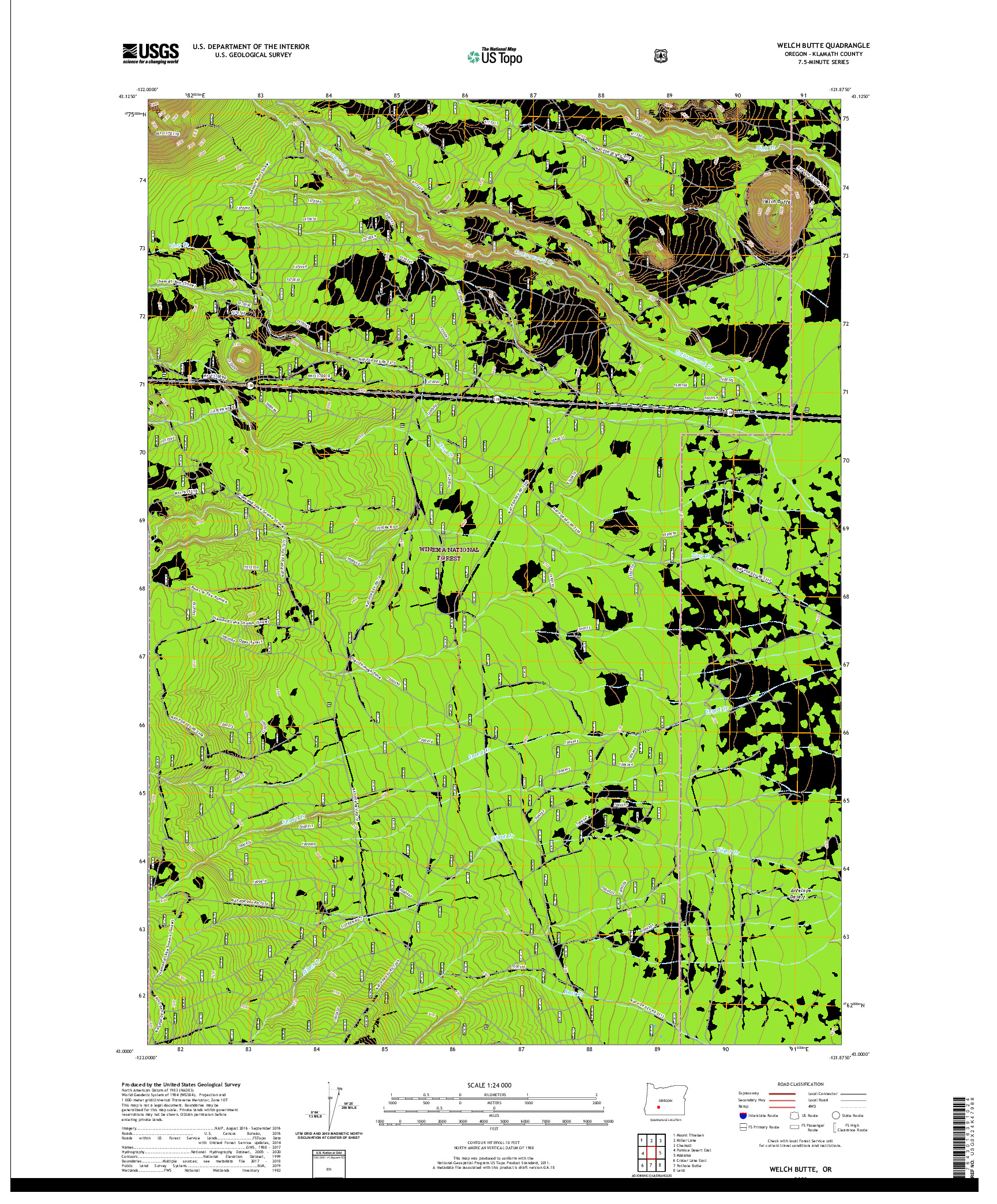 USGS US TOPO 7.5-MINUTE MAP FOR WELCH BUTTE, OR 2020