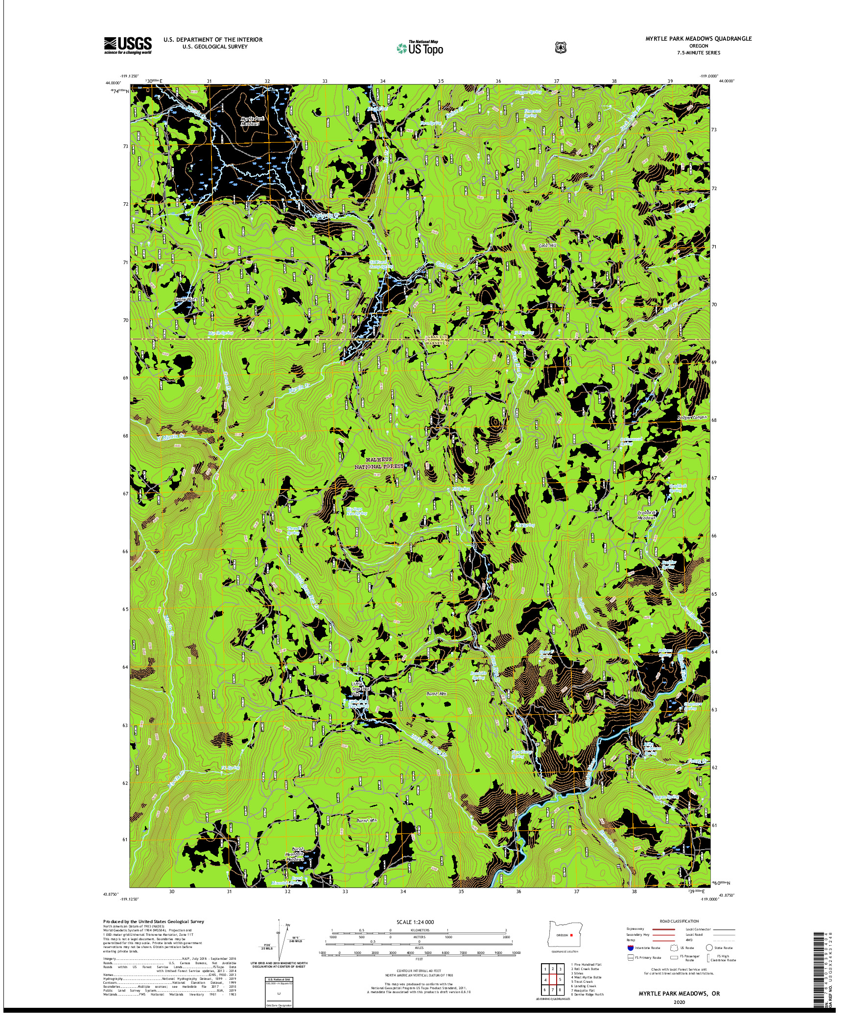 USGS US TOPO 7.5-MINUTE MAP FOR MYRTLE PARK MEADOWS, OR 2020