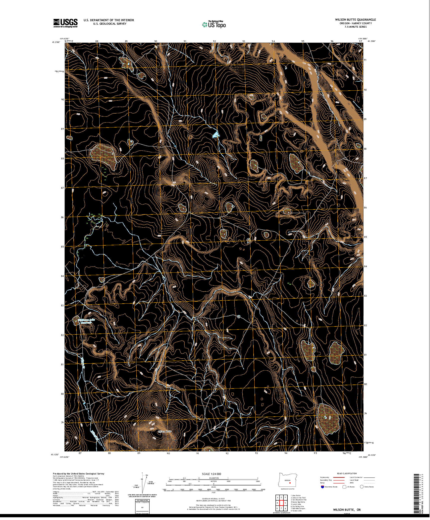 USGS US TOPO 7.5-MINUTE MAP FOR WILSON BUTTE, OR 2020