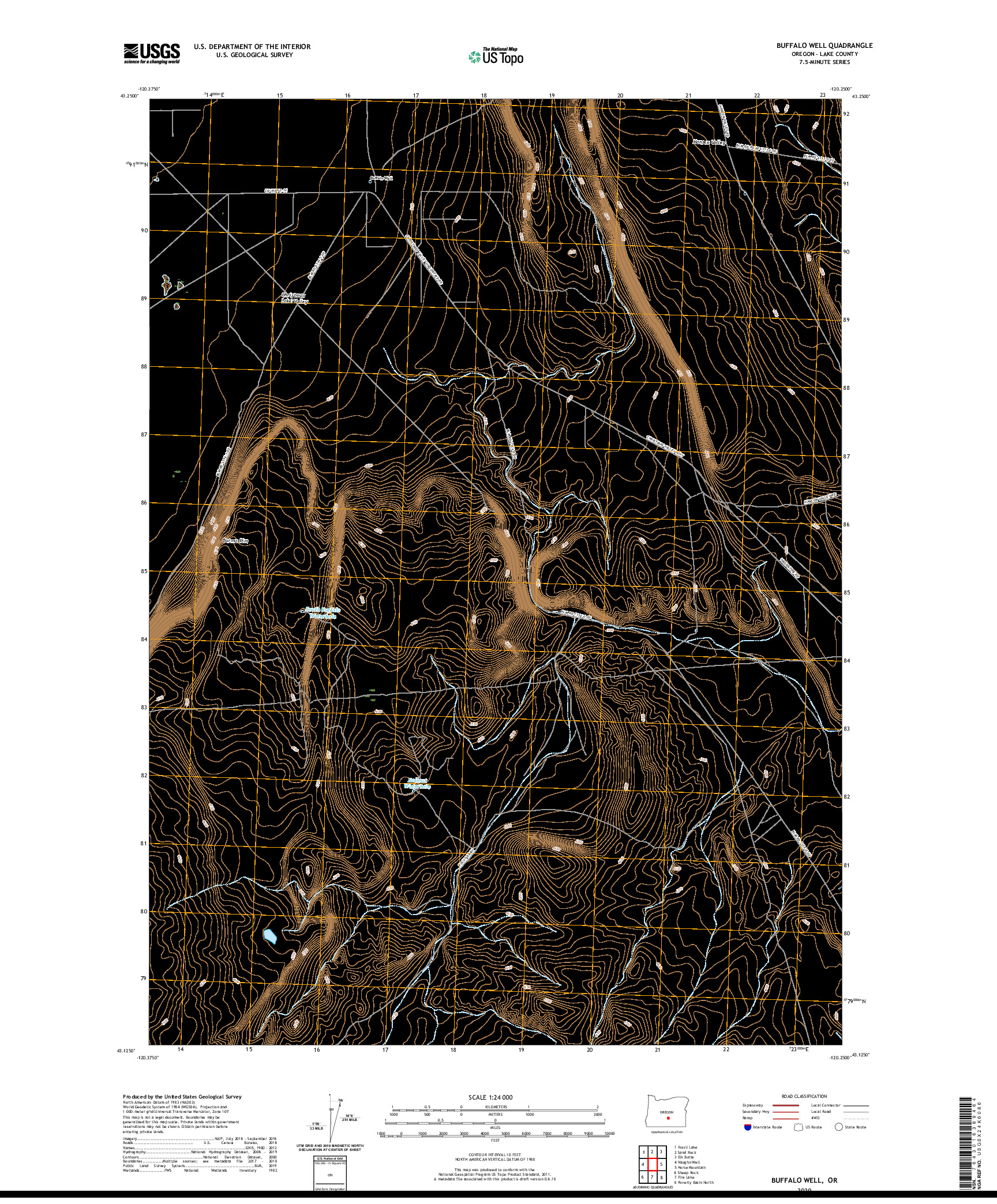 USGS US TOPO 7.5-MINUTE MAP FOR BUFFALO WELL, OR 2020