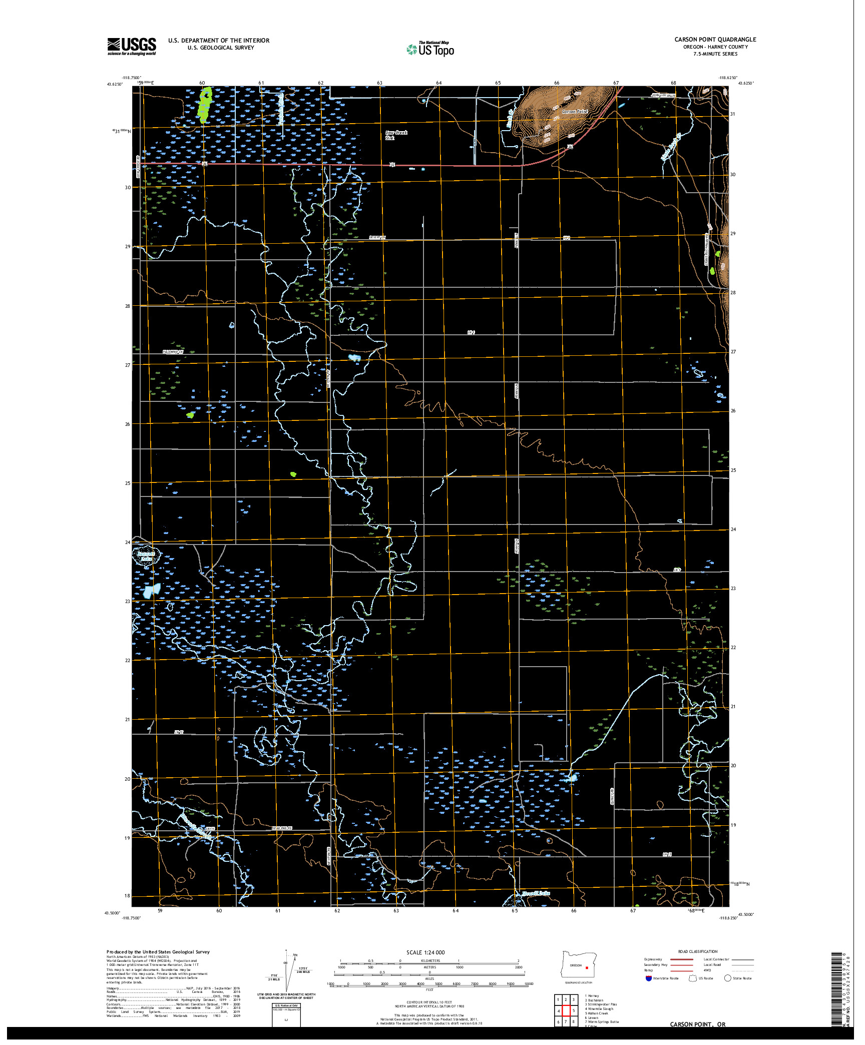 USGS US TOPO 7.5-MINUTE MAP FOR CARSON POINT, OR 2020