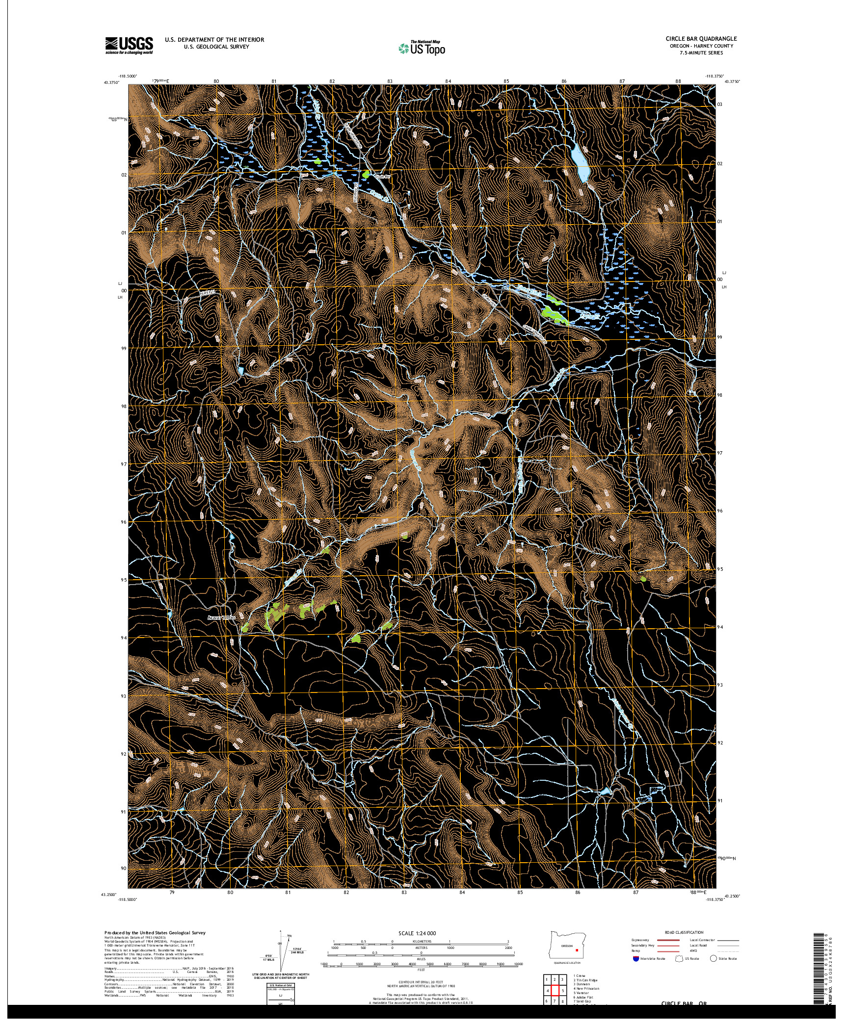 USGS US TOPO 7.5-MINUTE MAP FOR CIRCLE BAR, OR 2020