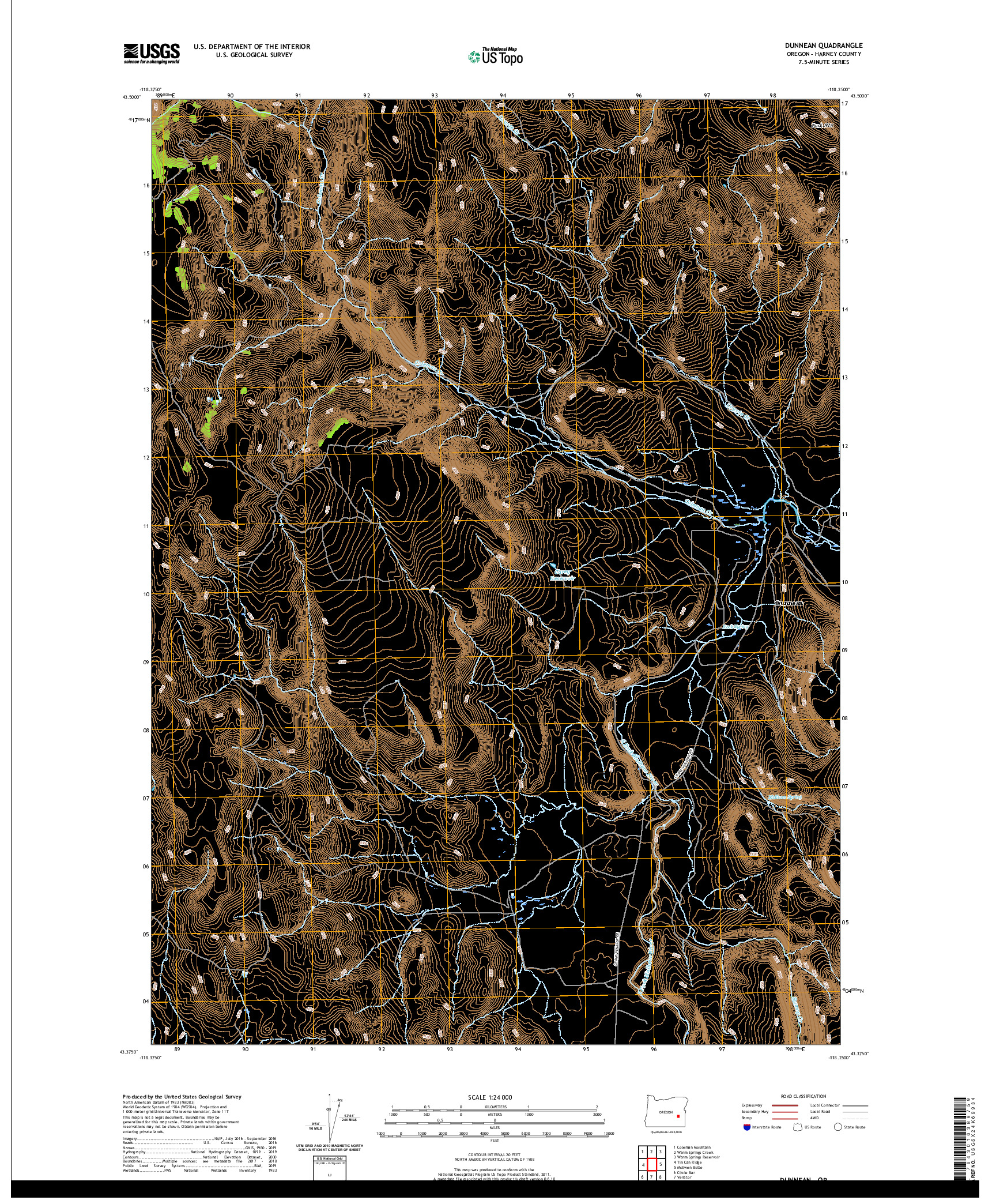 USGS US TOPO 7.5-MINUTE MAP FOR DUNNEAN, OR 2020