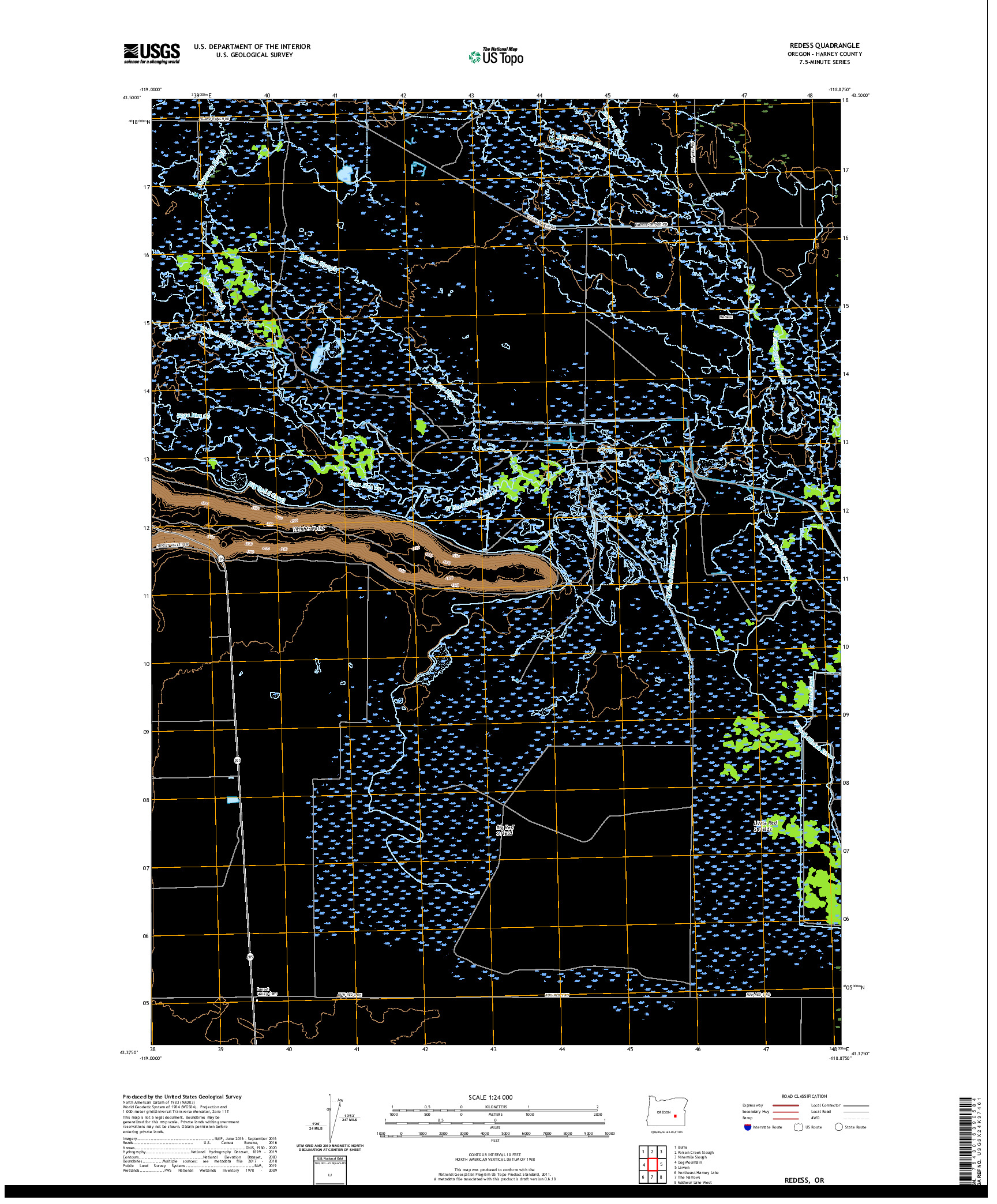 USGS US TOPO 7.5-MINUTE MAP FOR REDESS, OR 2020