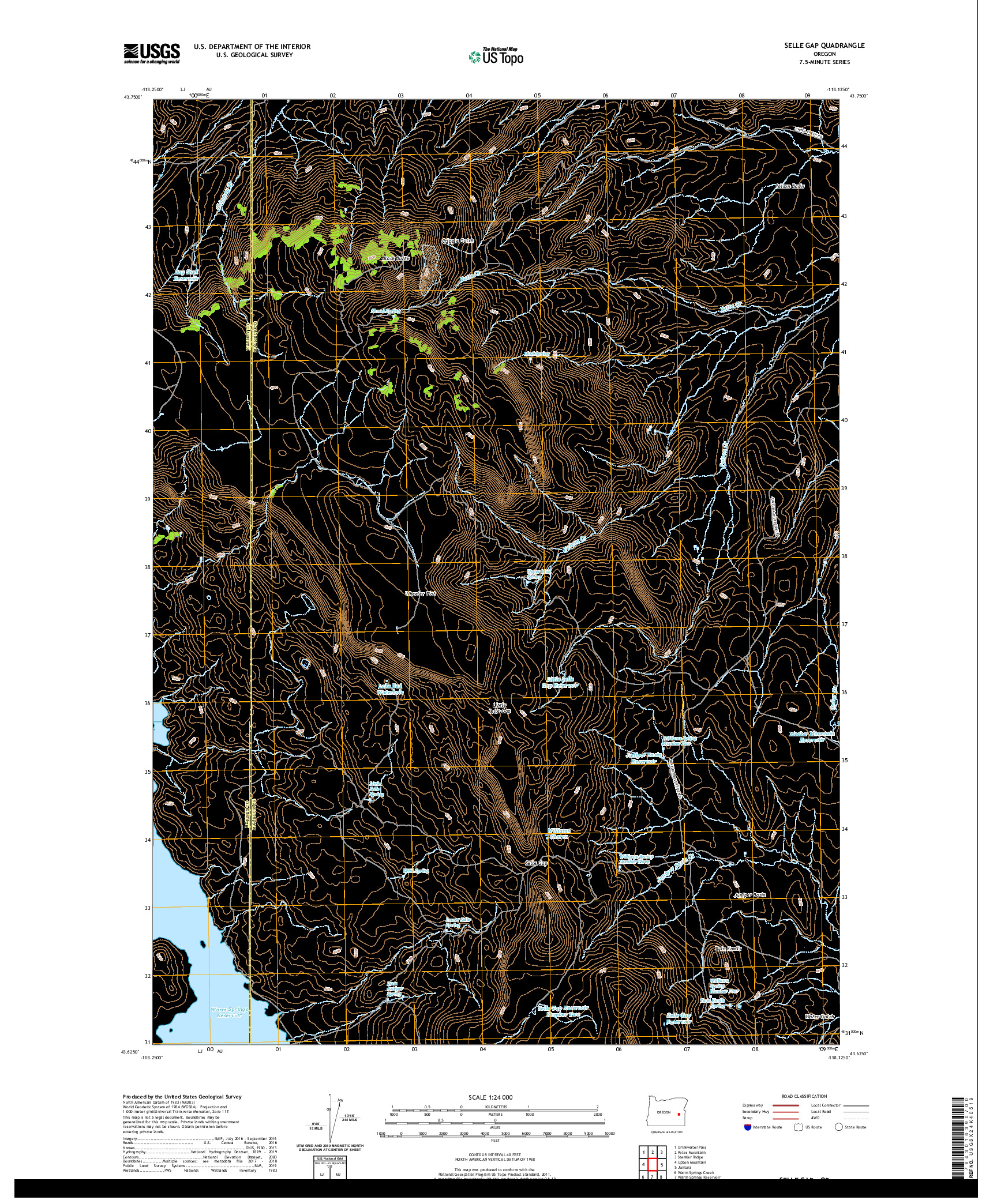 USGS US TOPO 7.5-MINUTE MAP FOR SELLE GAP, OR 2020