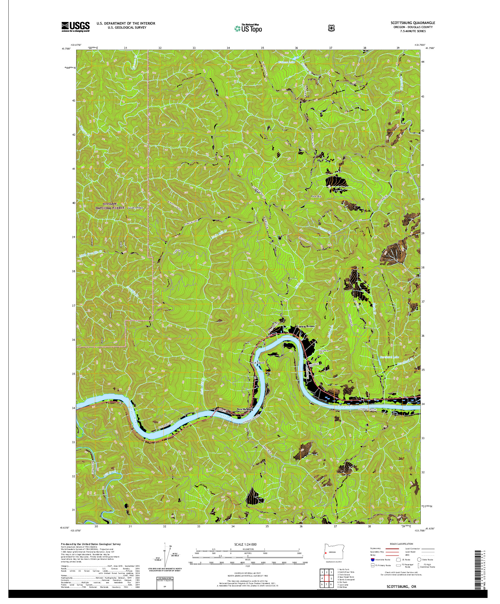 USGS US TOPO 7.5-MINUTE MAP FOR SCOTTSBURG, OR 2020