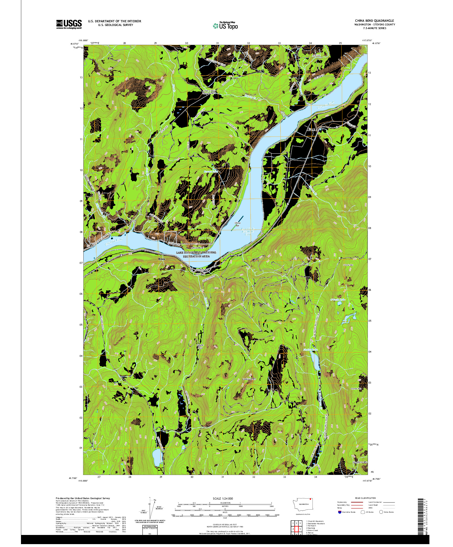 USGS US TOPO 7.5-MINUTE MAP FOR CHINA BEND, WA 2020