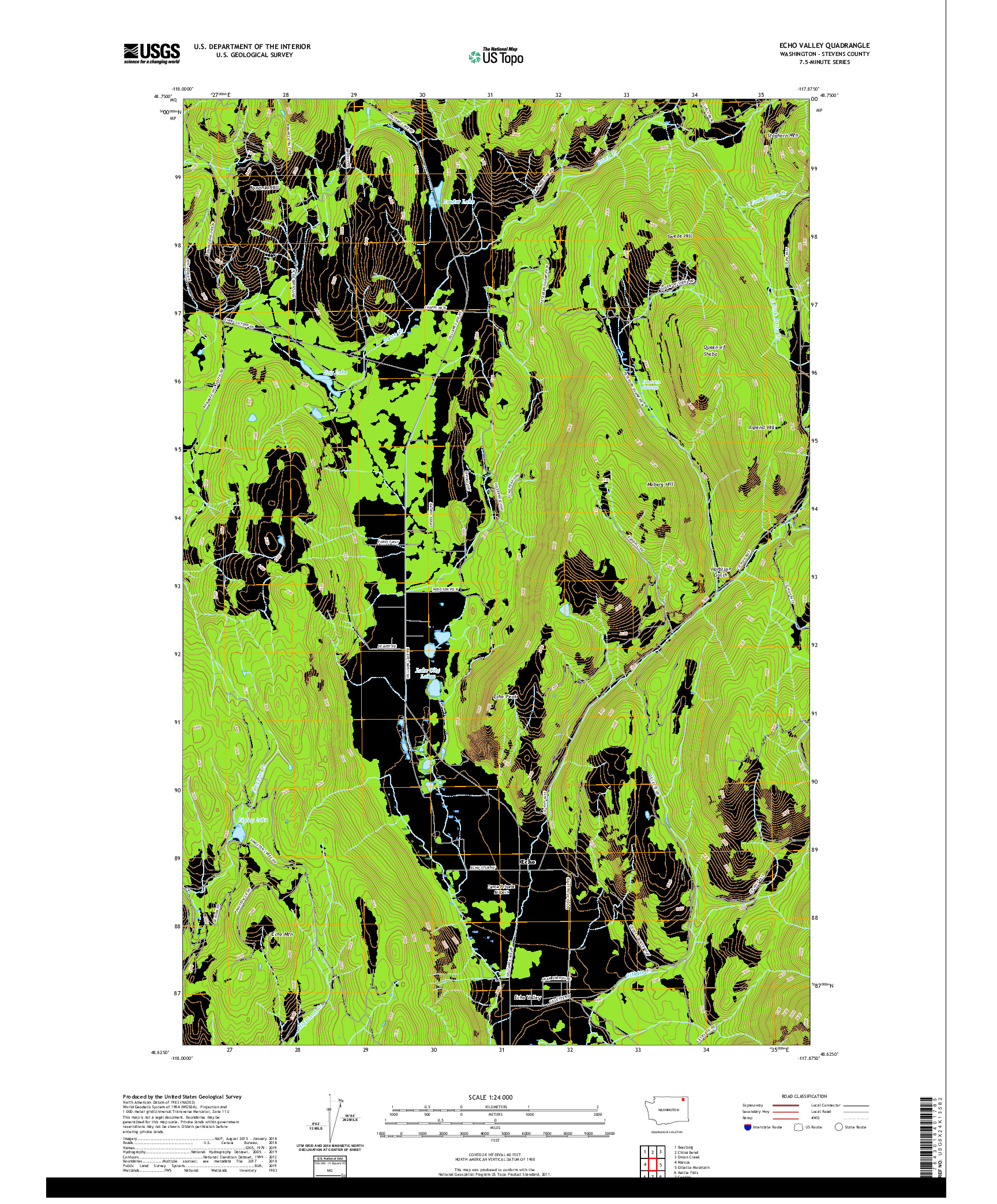 USGS US TOPO 7.5-MINUTE MAP FOR ECHO VALLEY, WA 2020