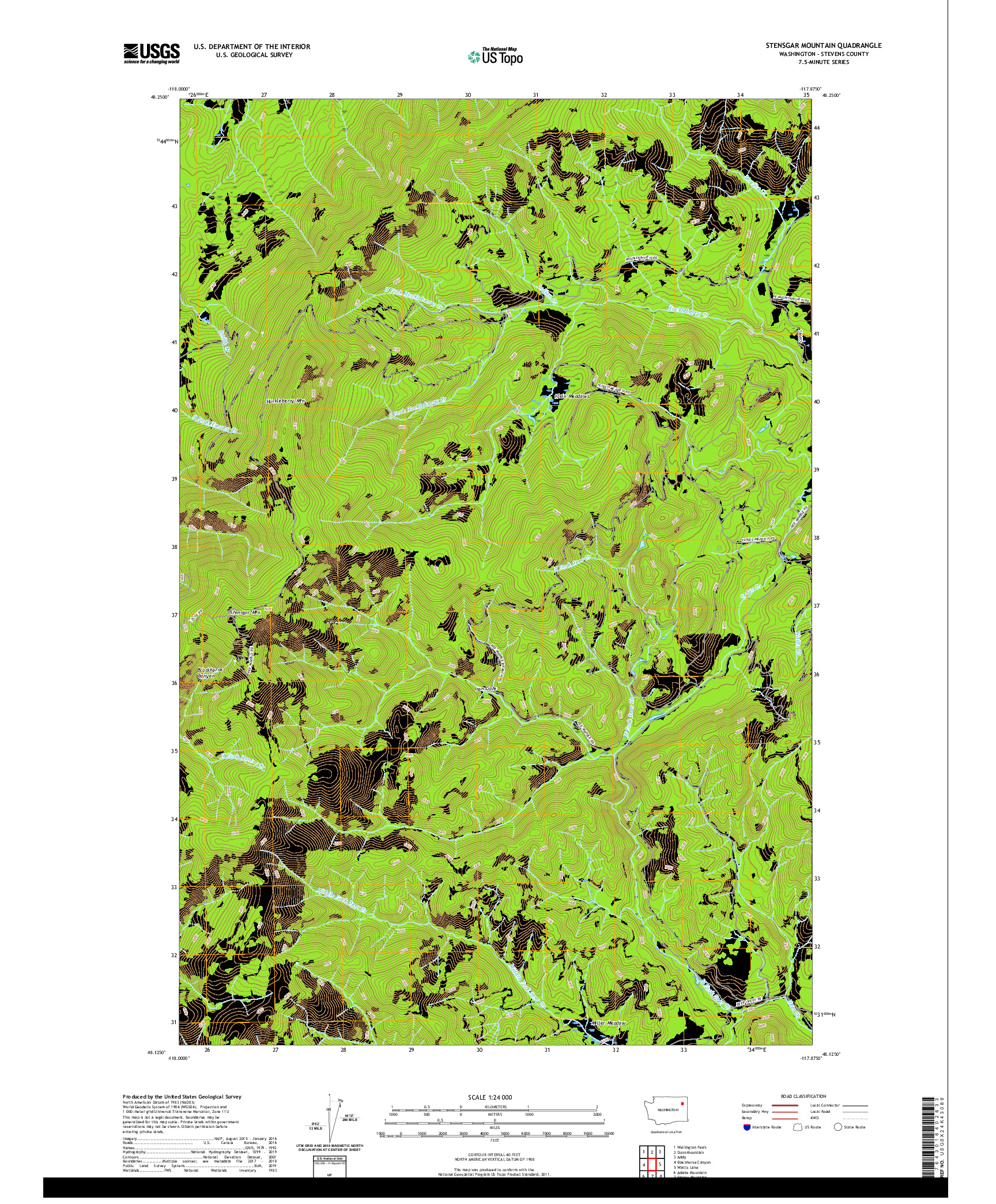 USGS US TOPO 7.5-MINUTE MAP FOR STENSGAR MOUNTAIN, WA 2020