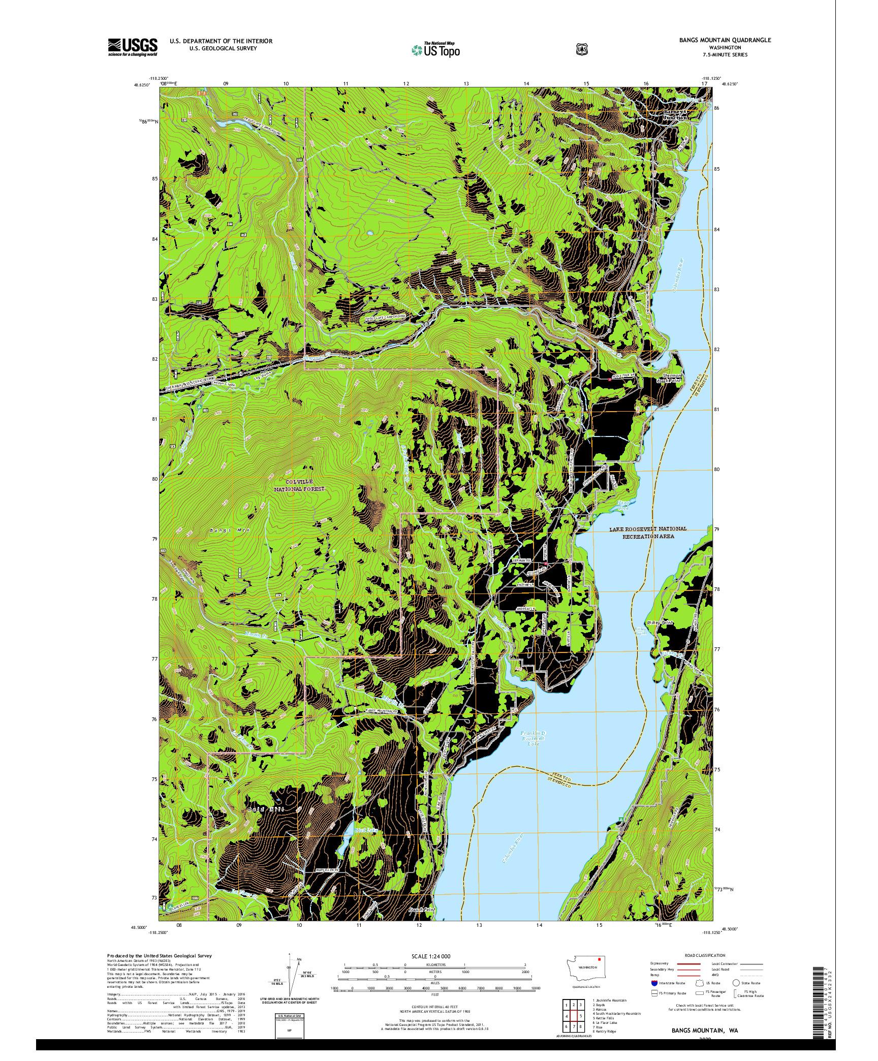 USGS US TOPO 7.5-MINUTE MAP FOR BANGS MOUNTAIN, WA 2020