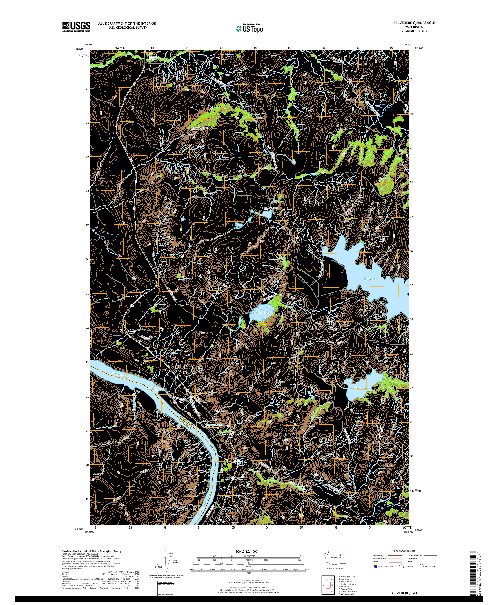 USGS US TOPO 7.5-MINUTE MAP FOR BELVEDERE, WA 2020