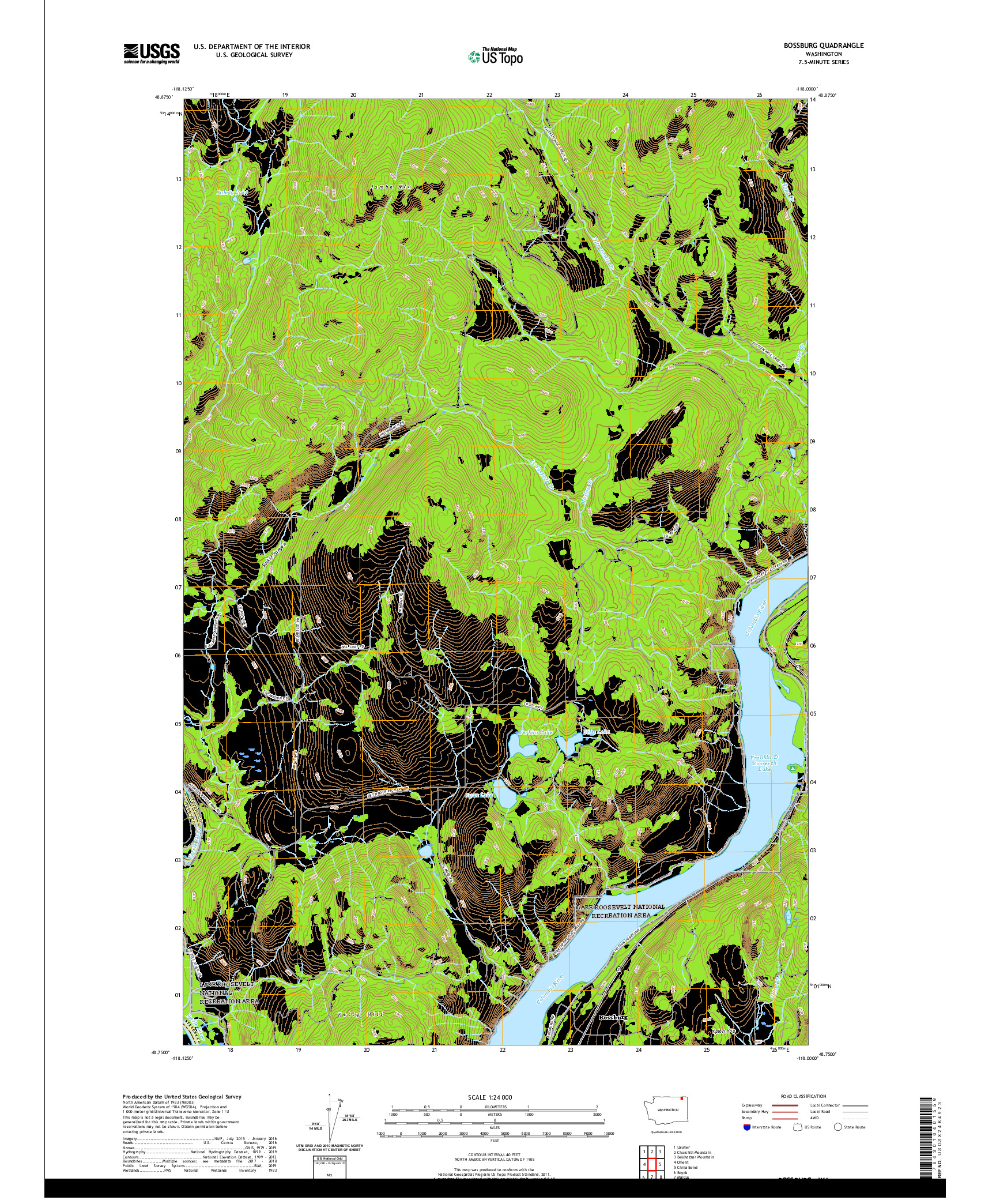 USGS US TOPO 7.5-MINUTE MAP FOR BOSSBURG, WA 2020