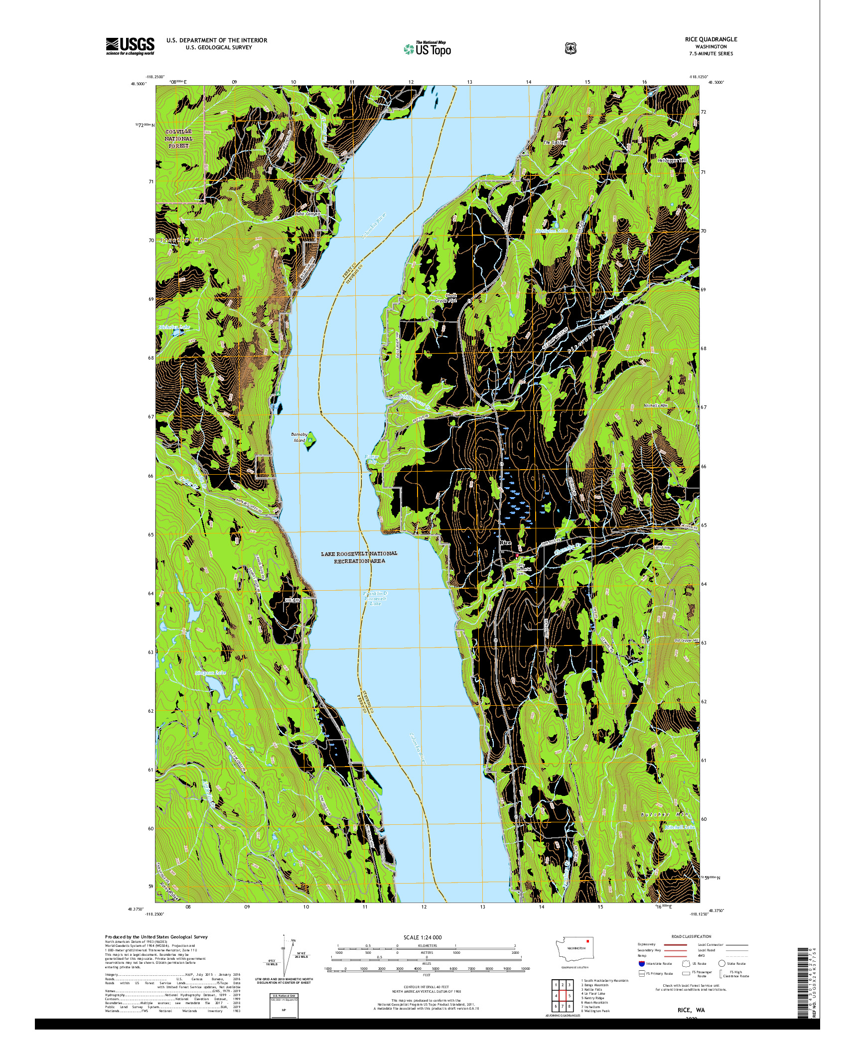 USGS US TOPO 7.5-MINUTE MAP FOR RICE, WA 2020
