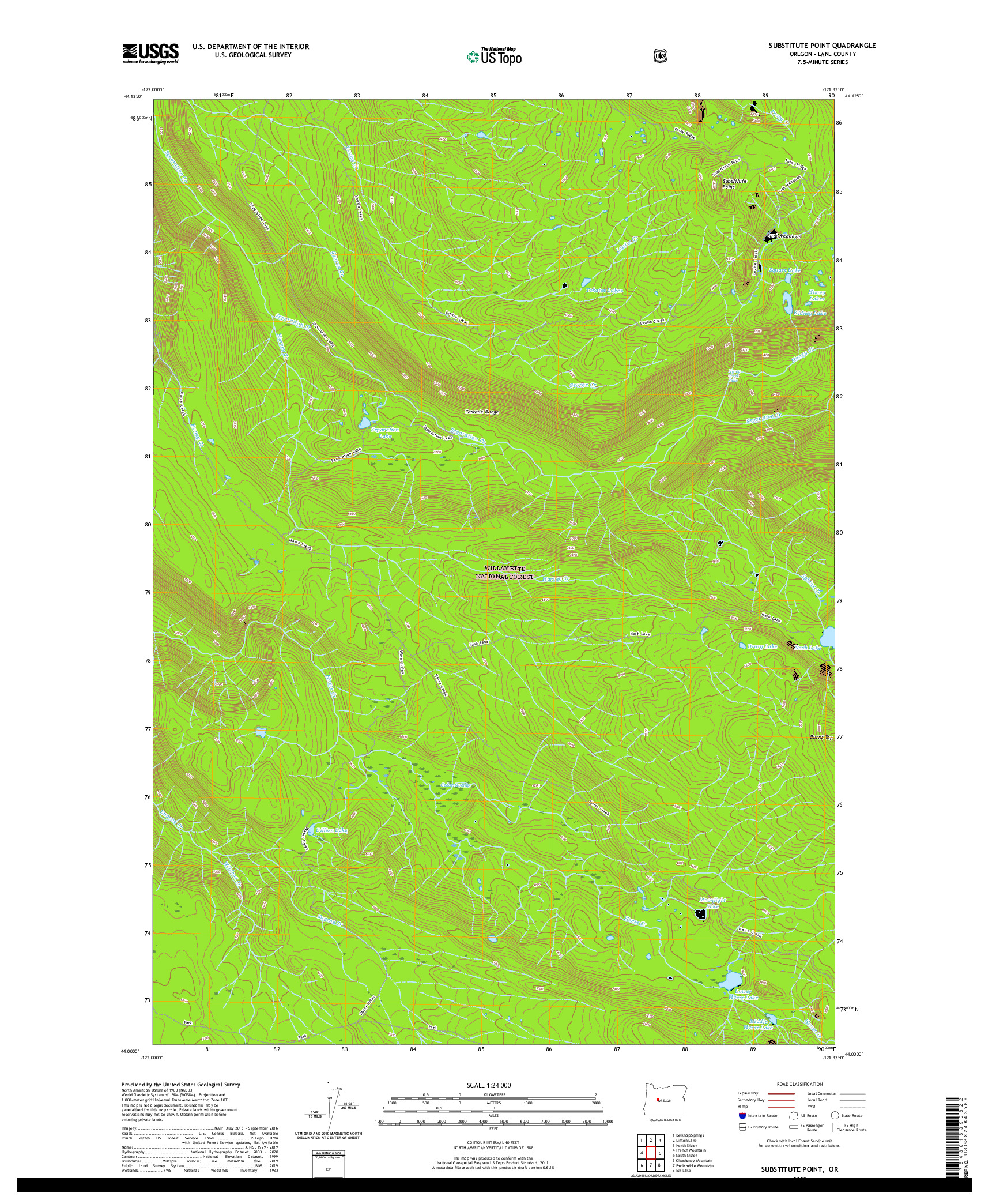 USGS US TOPO 7.5-MINUTE MAP FOR SUBSTITUTE POINT, OR 2020