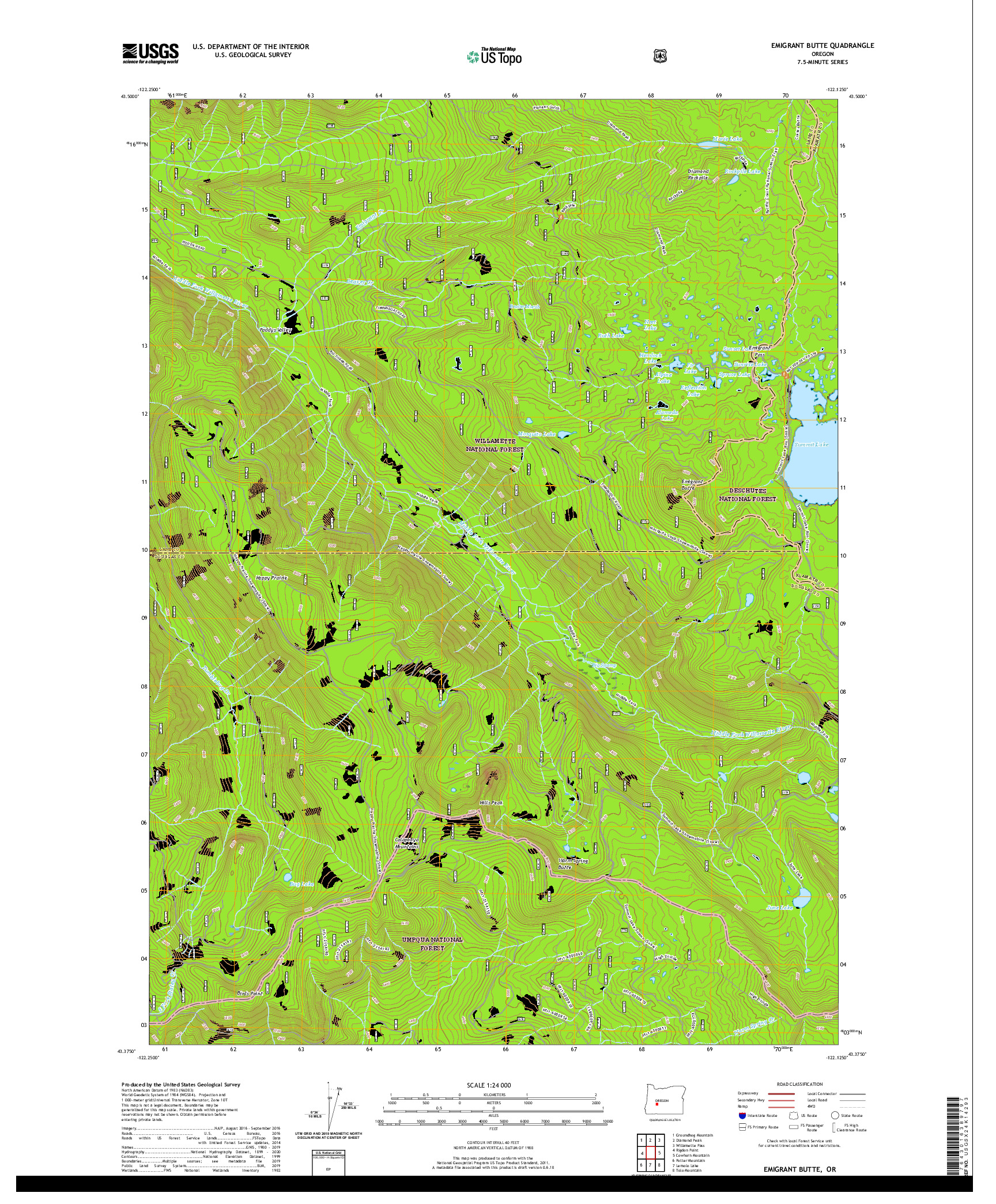 USGS US TOPO 7.5-MINUTE MAP FOR EMIGRANT BUTTE, OR 2020