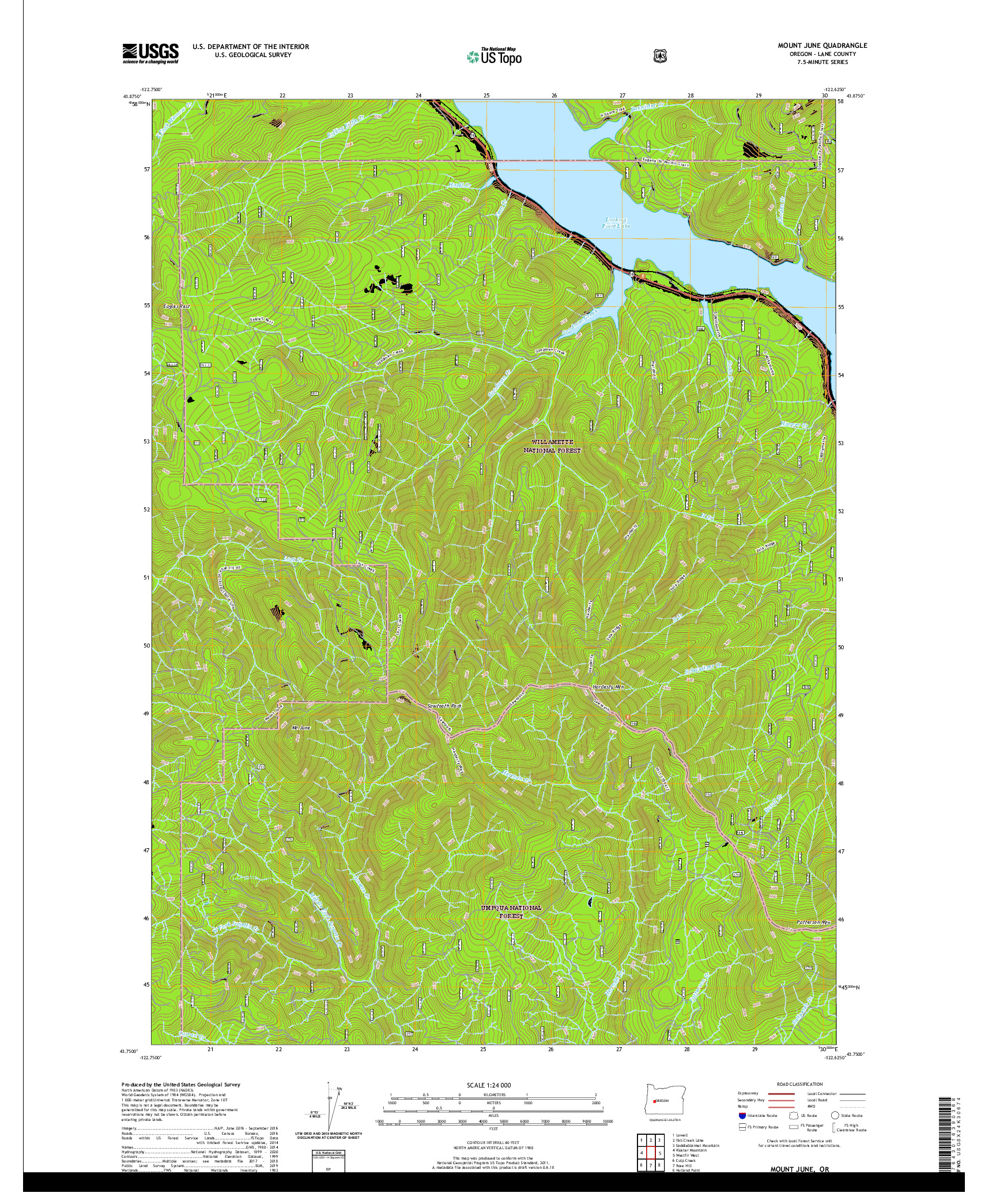 USGS US TOPO 7.5-MINUTE MAP FOR MOUNT JUNE, OR 2020