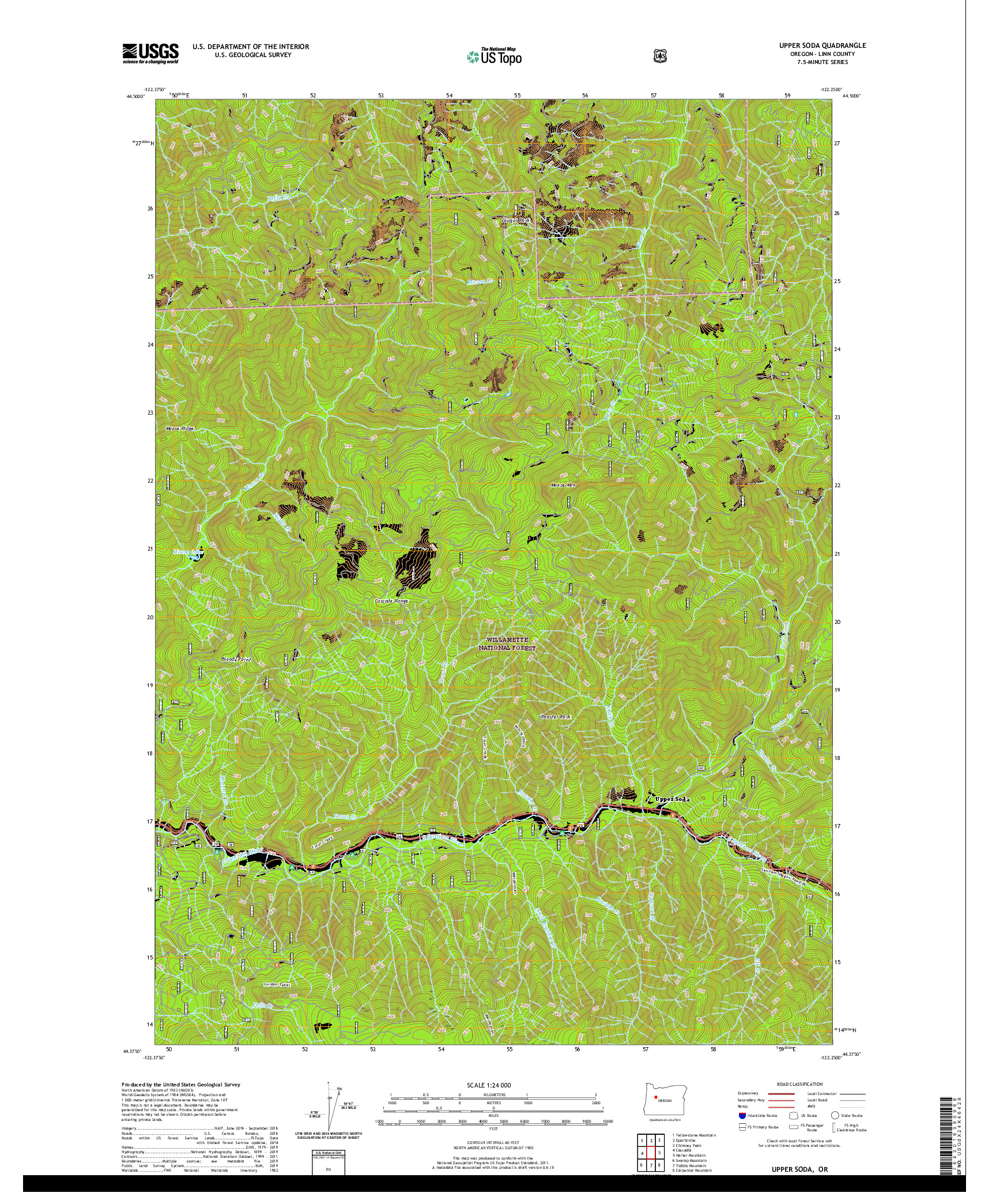 USGS US TOPO 7.5-MINUTE MAP FOR UPPER SODA, OR 2020