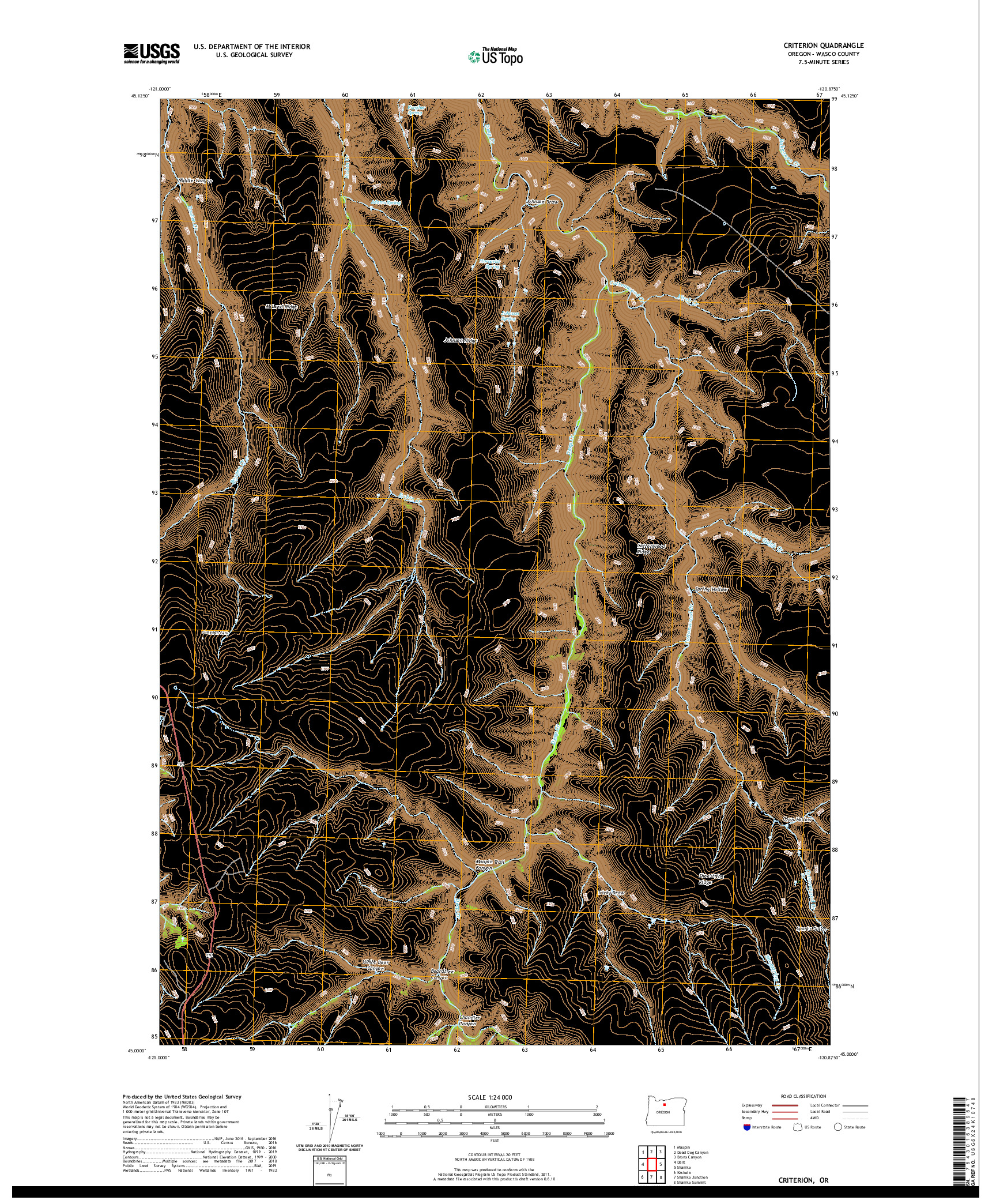 USGS US TOPO 7.5-MINUTE MAP FOR CRITERION, OR 2020