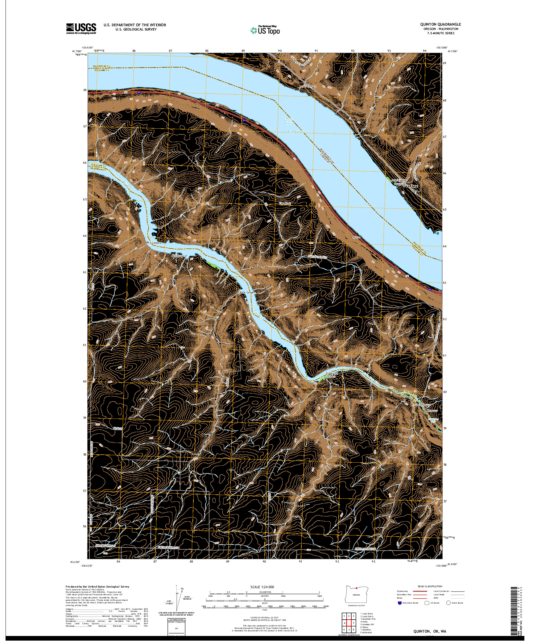 USGS US TOPO 7.5-MINUTE MAP FOR QUINTON, OR,WA 2020