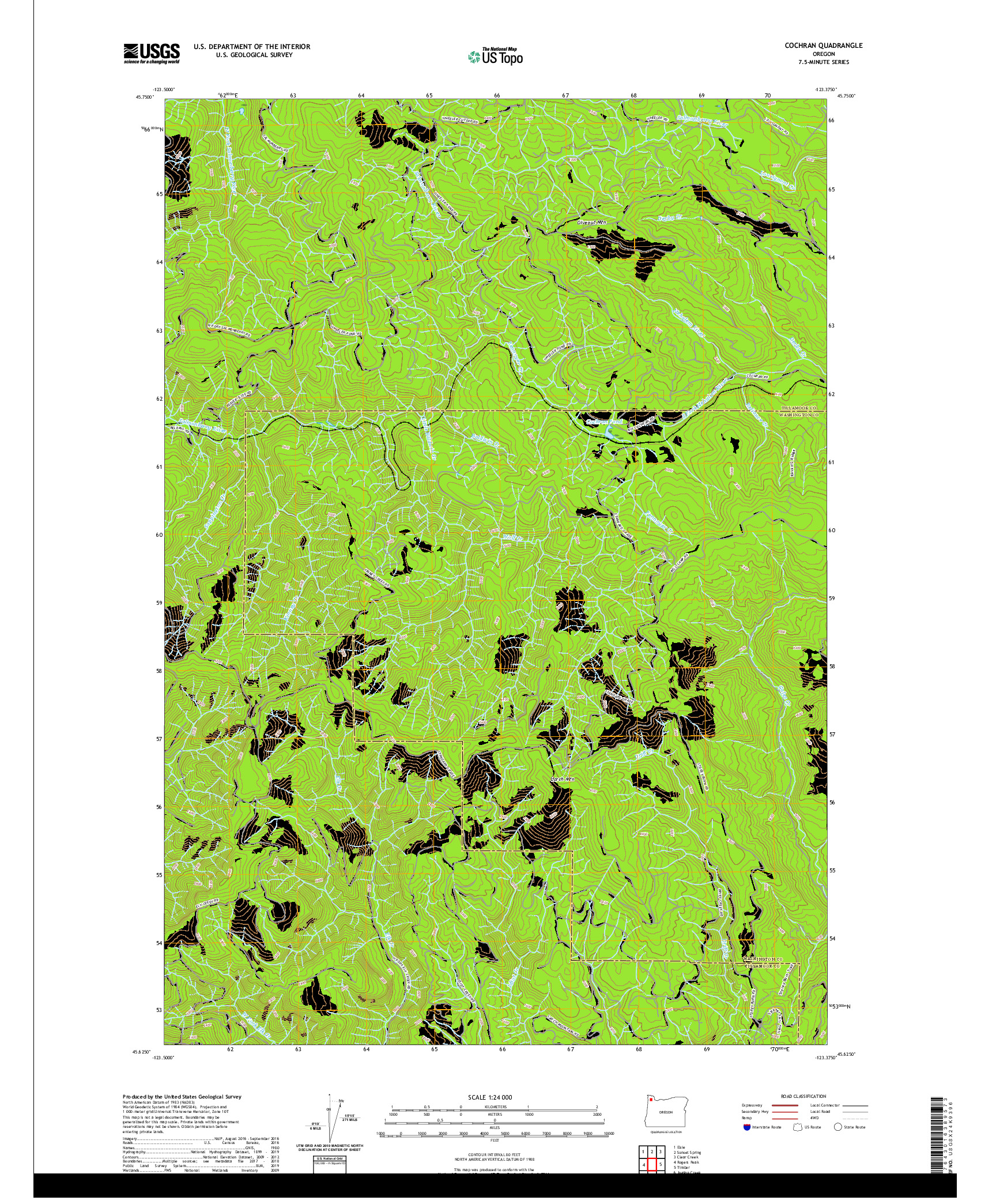 USGS US TOPO 7.5-MINUTE MAP FOR COCHRAN, OR 2020