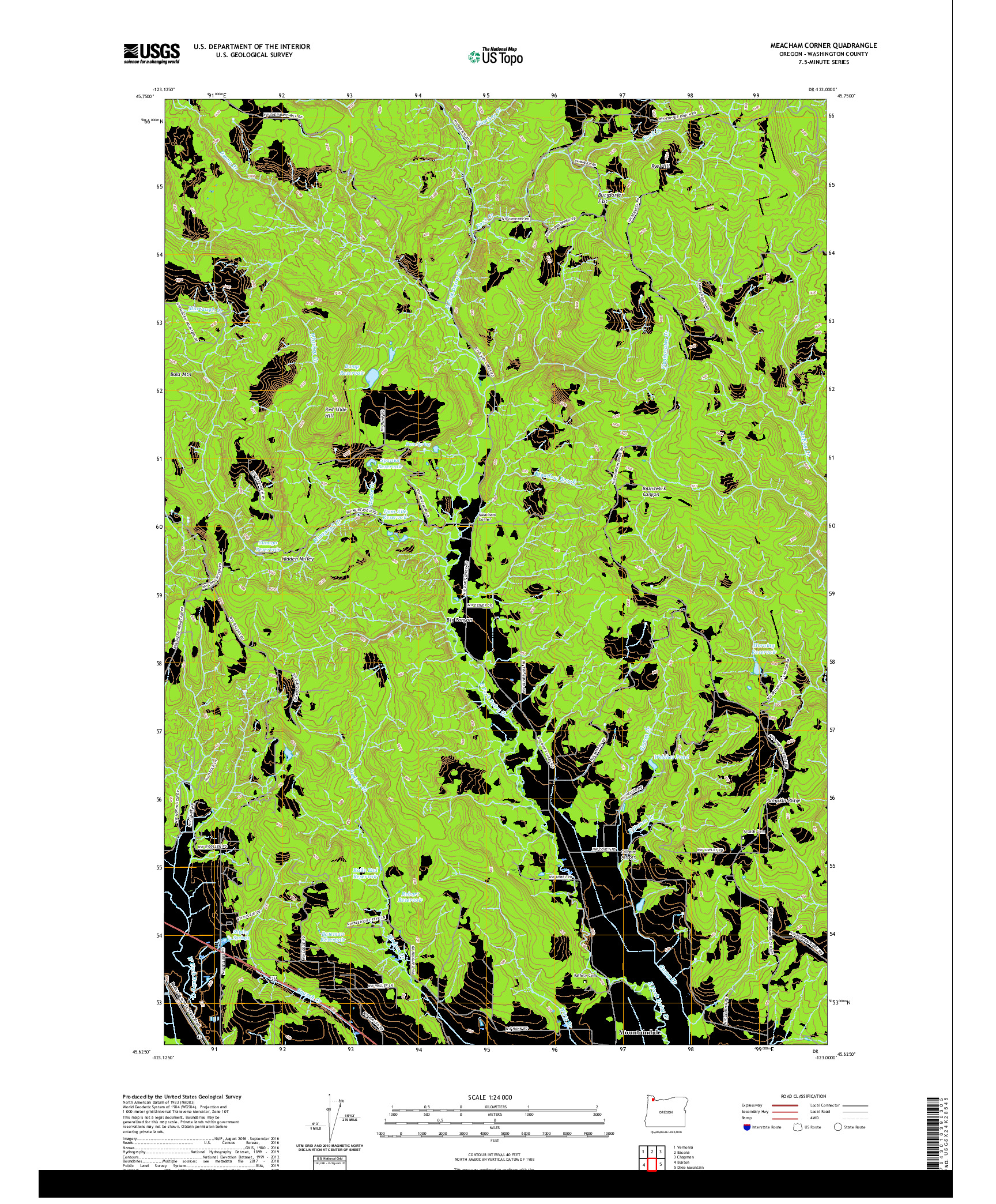 USGS US TOPO 7.5-MINUTE MAP FOR MEACHAM CORNER, OR 2020