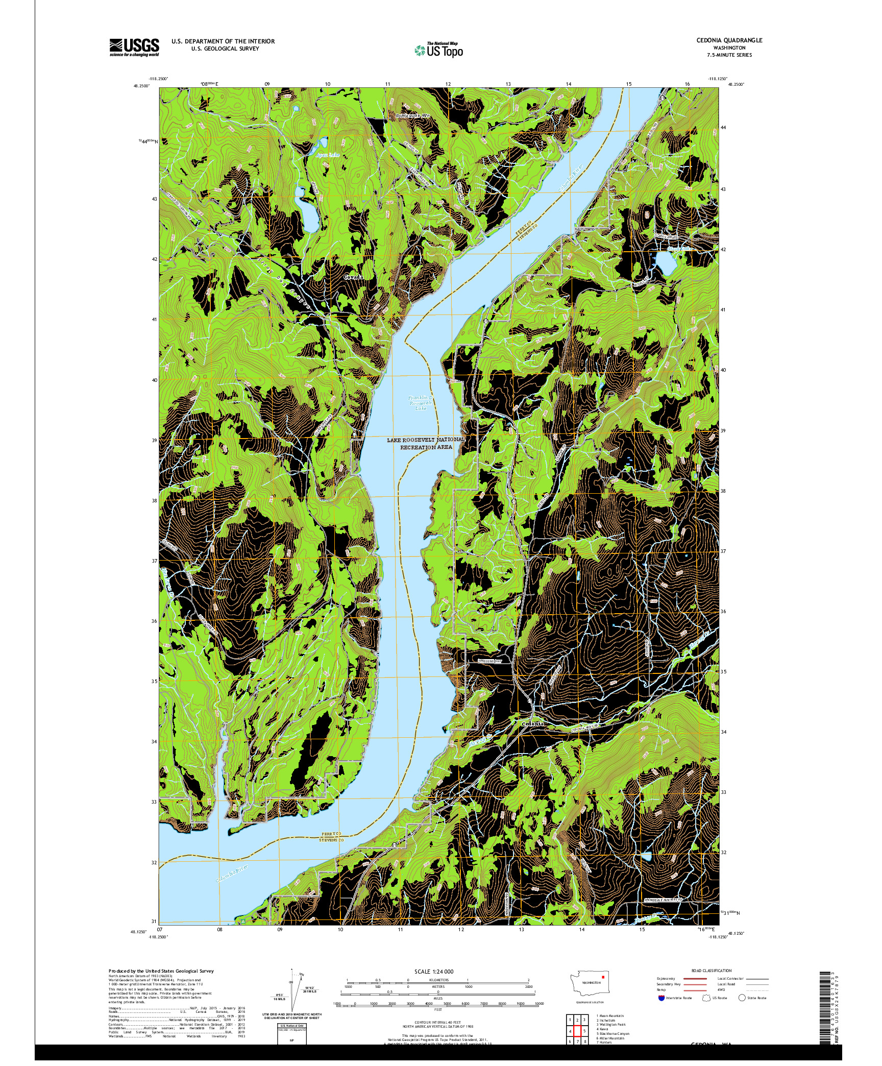 USGS US TOPO 7.5-MINUTE MAP FOR CEDONIA, WA 2020