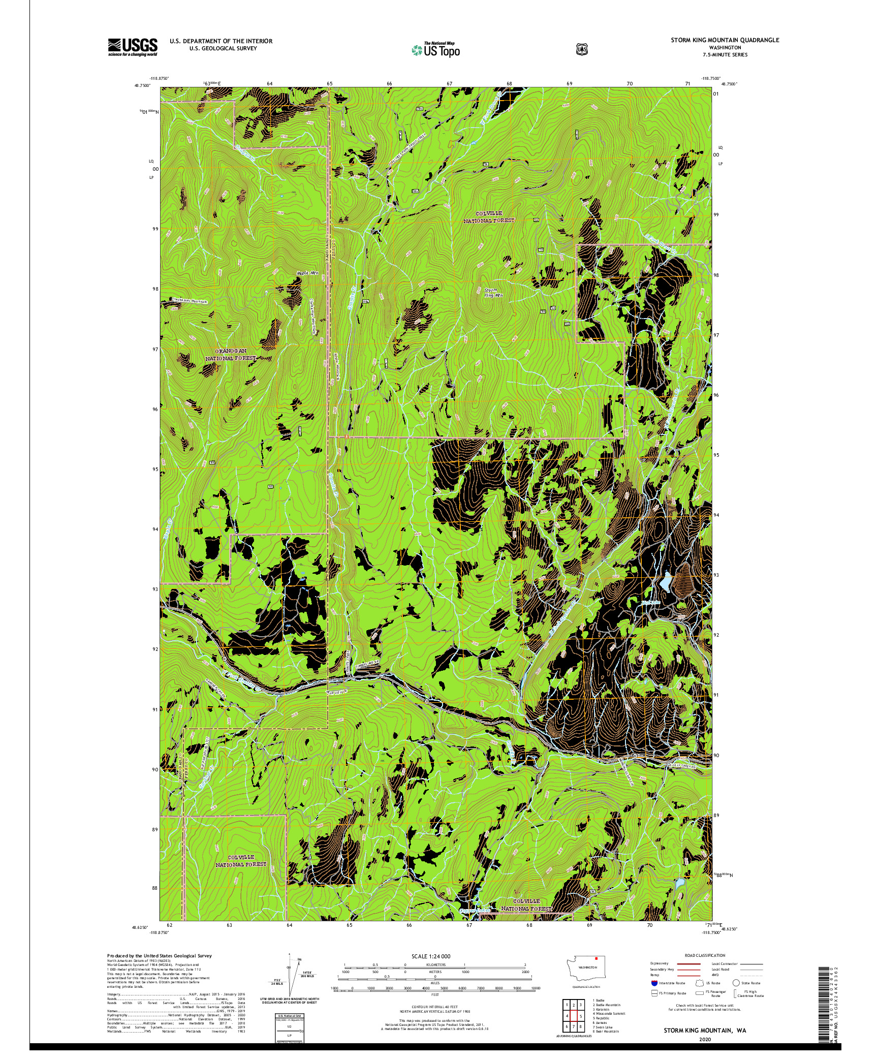 USGS US TOPO 7.5-MINUTE MAP FOR STORM KING MOUNTAIN, WA 2020