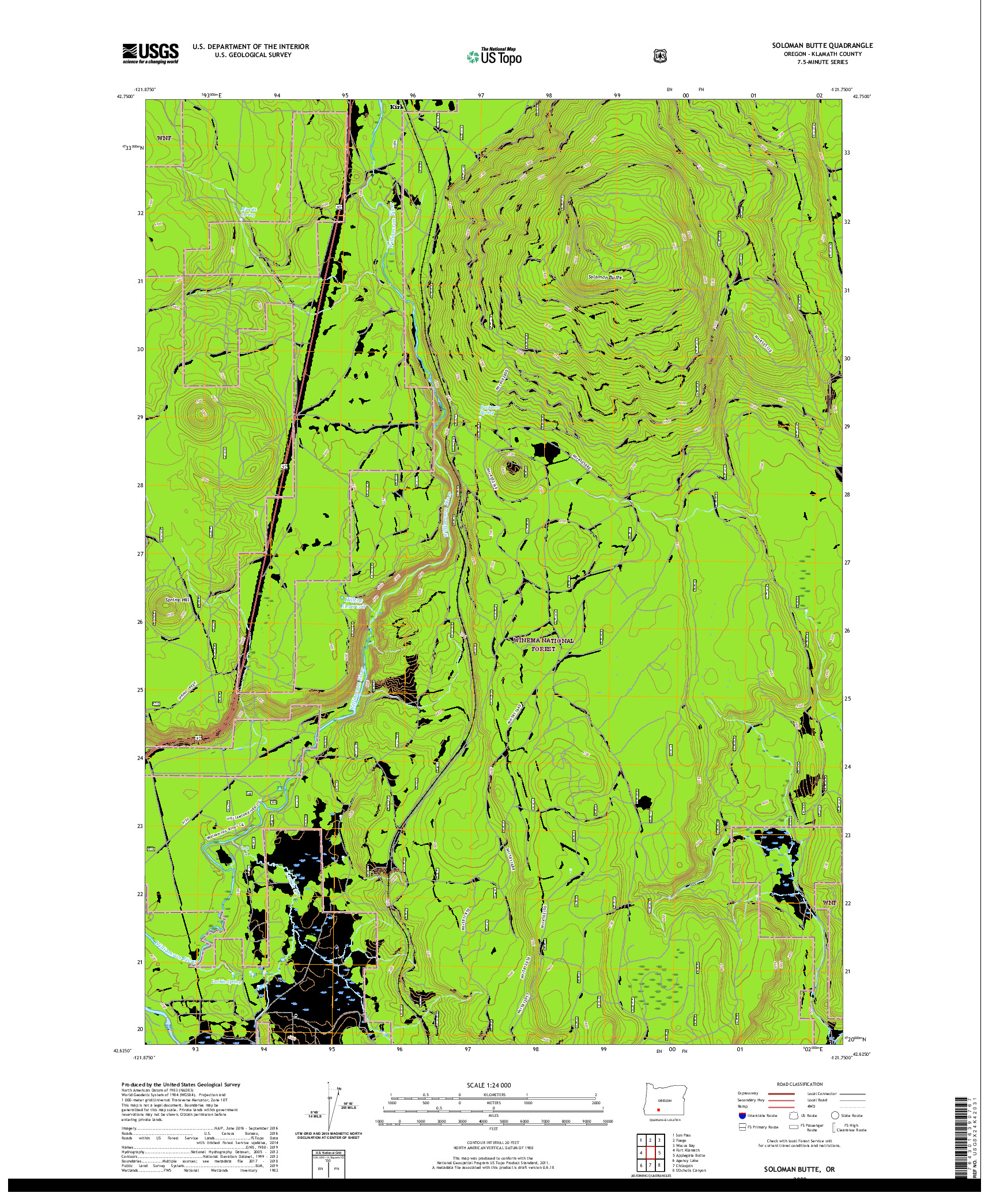 USGS US TOPO 7.5-MINUTE MAP FOR SOLOMAN BUTTE, OR 2020