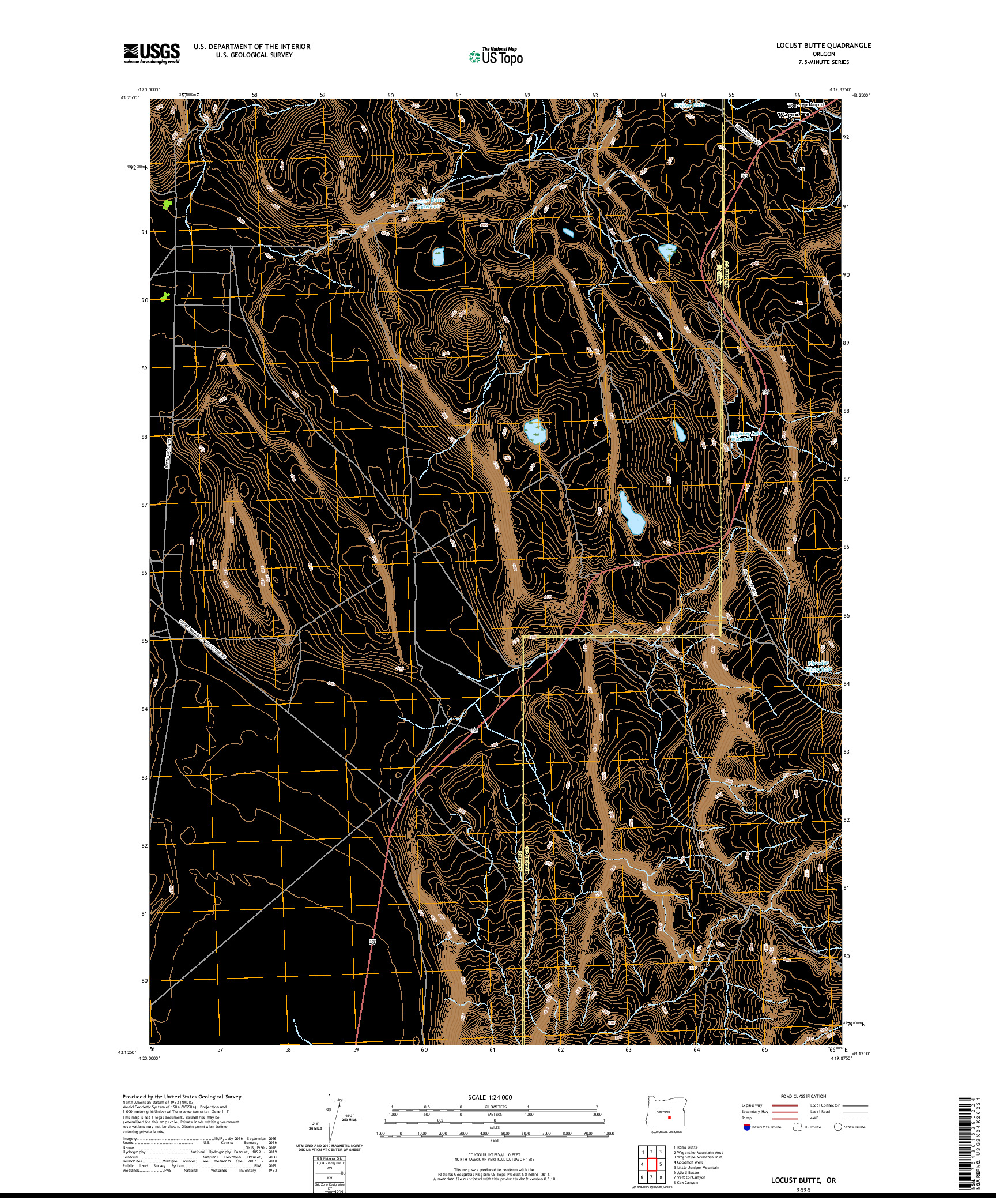 USGS US TOPO 7.5-MINUTE MAP FOR LOCUST BUTTE, OR 2020