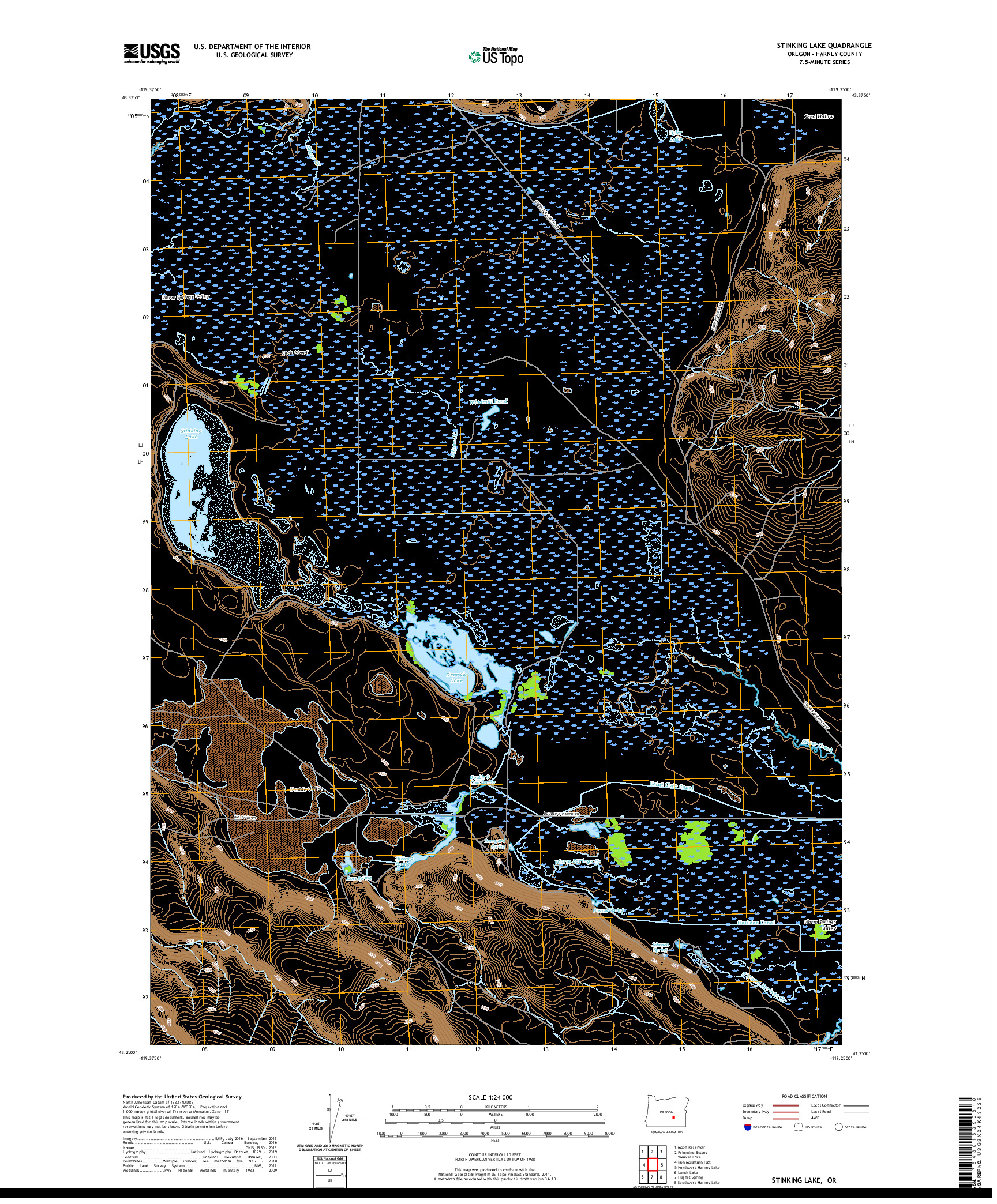 USGS US TOPO 7.5-MINUTE MAP FOR STINKING LAKE, OR 2020