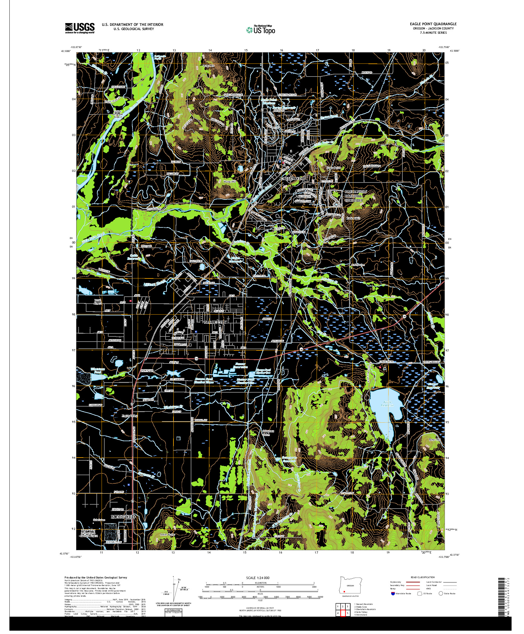 USGS US TOPO 7.5-MINUTE MAP FOR EAGLE POINT, OR 2020