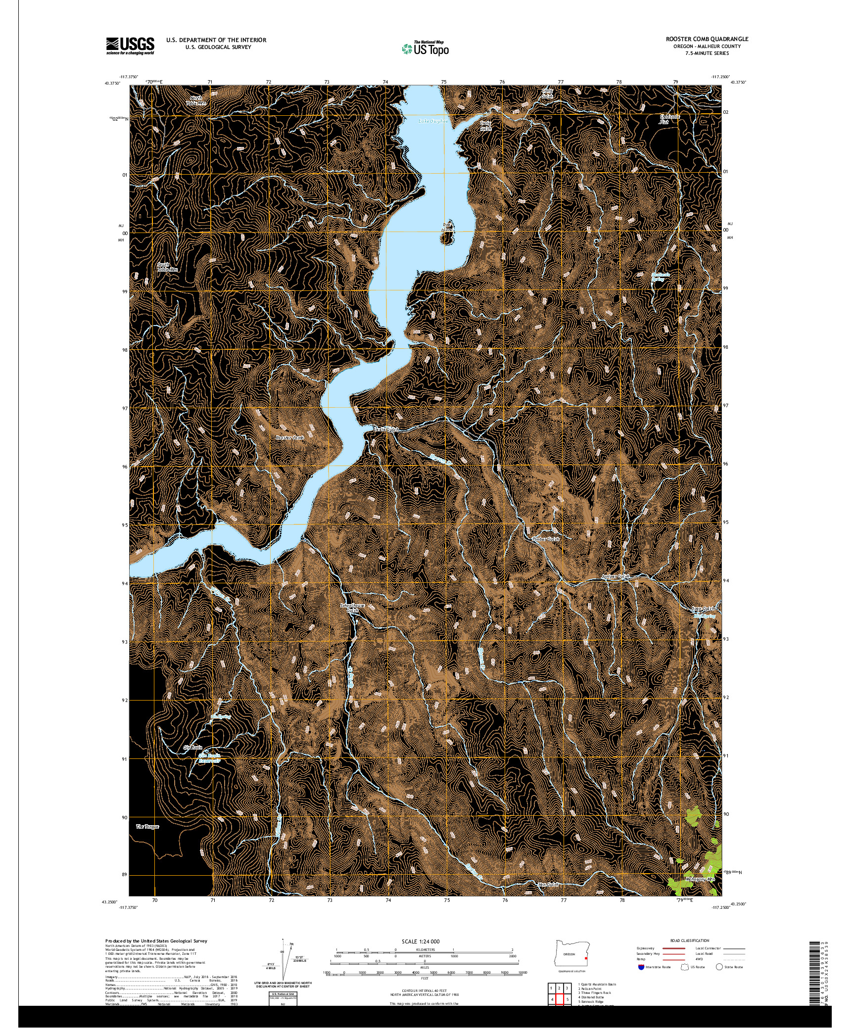 USGS US TOPO 7.5-MINUTE MAP FOR ROOSTER COMB, OR 2020