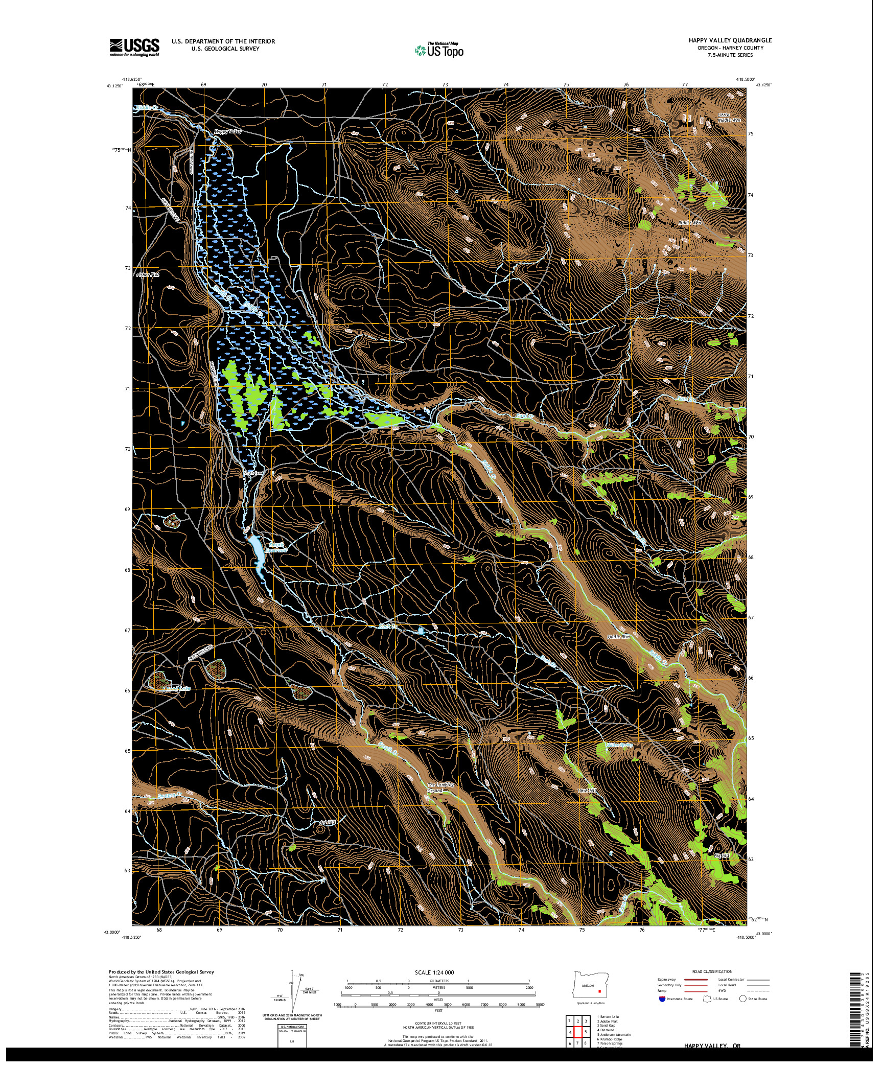 USGS US TOPO 7.5-MINUTE MAP FOR HAPPY VALLEY, OR 2020