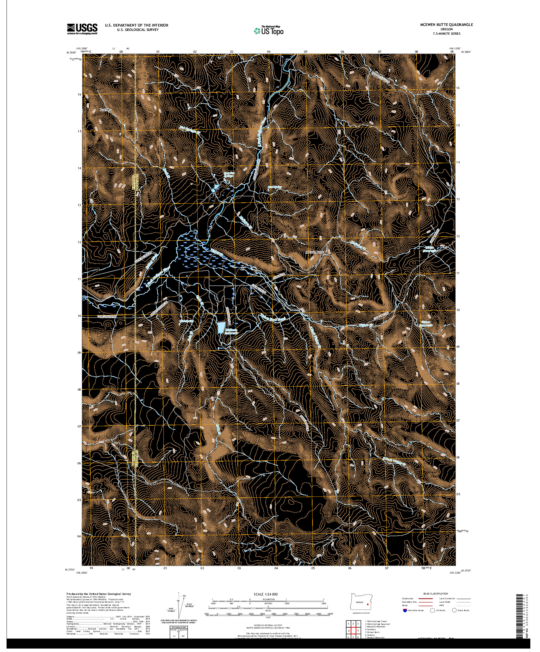 USGS US TOPO 7.5-MINUTE MAP FOR MCEWEN BUTTE, OR 2020