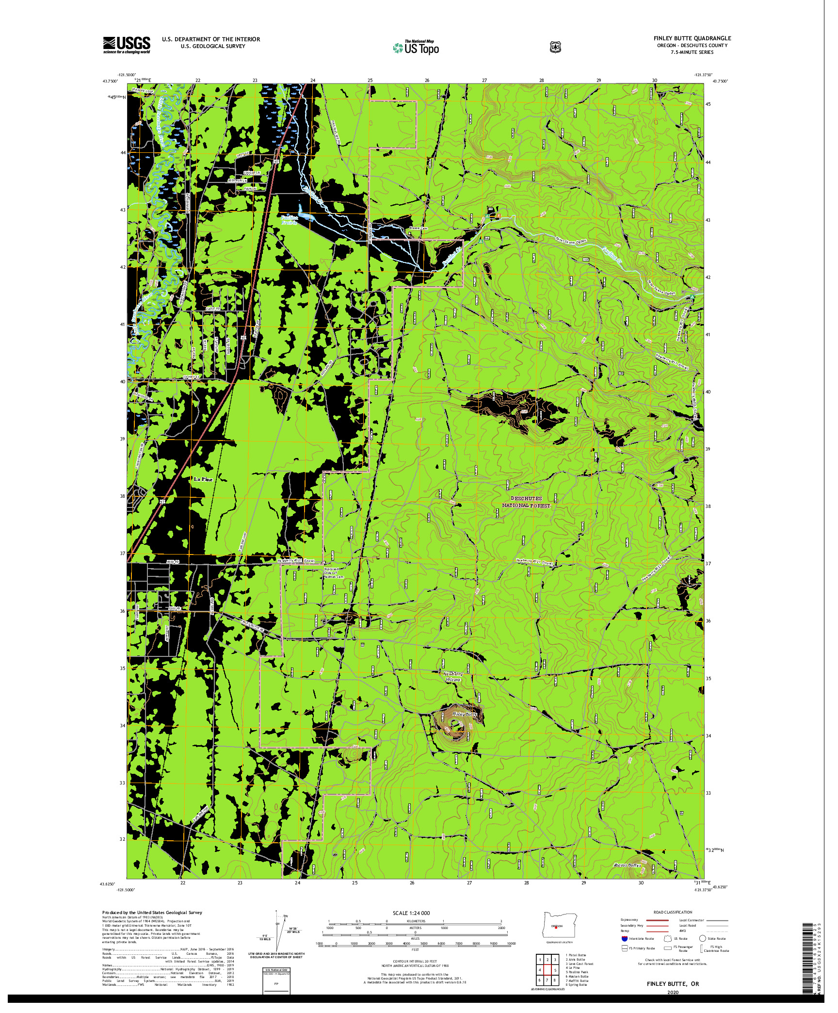 USGS US TOPO 7.5-MINUTE MAP FOR FINLEY BUTTE, OR 2020