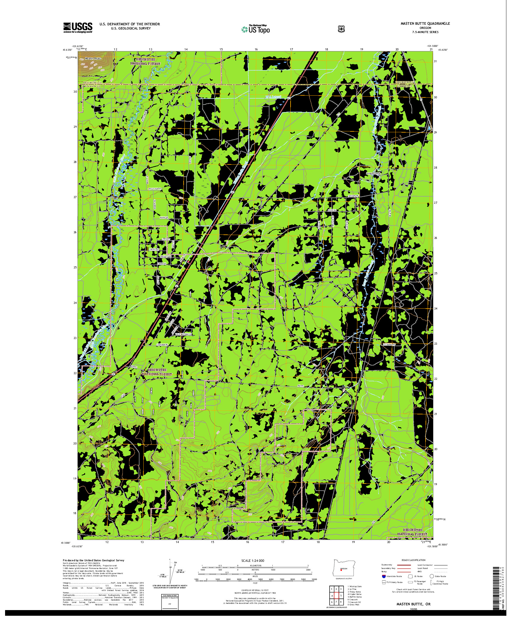 USGS US TOPO 7.5-MINUTE MAP FOR MASTEN BUTTE, OR 2020