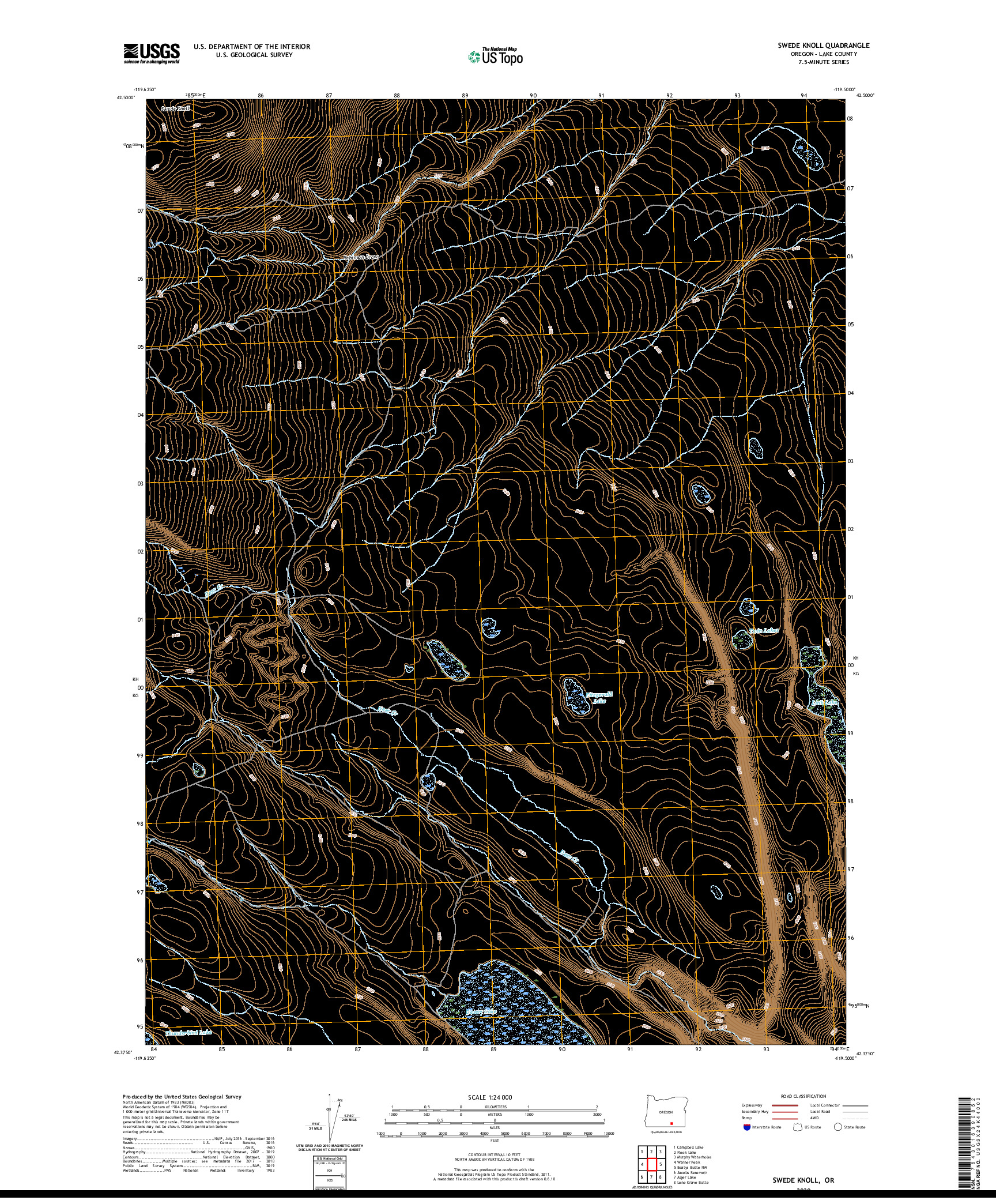 USGS US TOPO 7.5-MINUTE MAP FOR SWEDE KNOLL, OR 2020