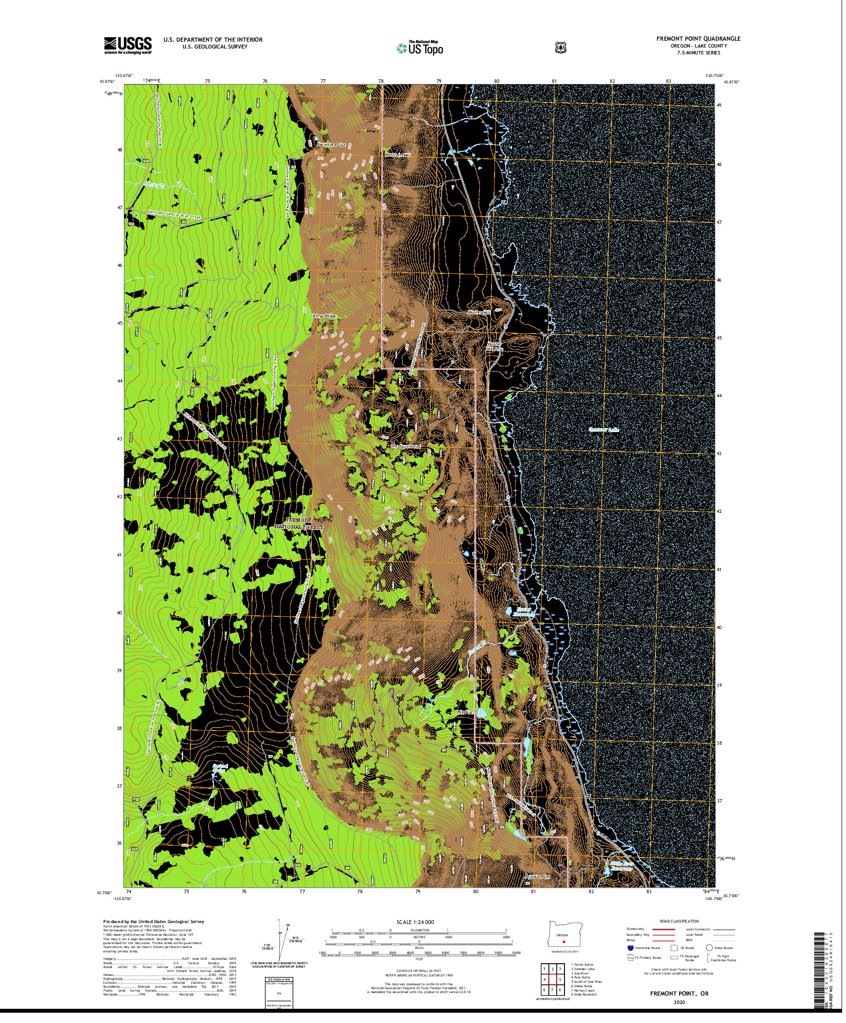 USGS US TOPO 7.5-MINUTE MAP FOR FREMONT POINT, OR 2020