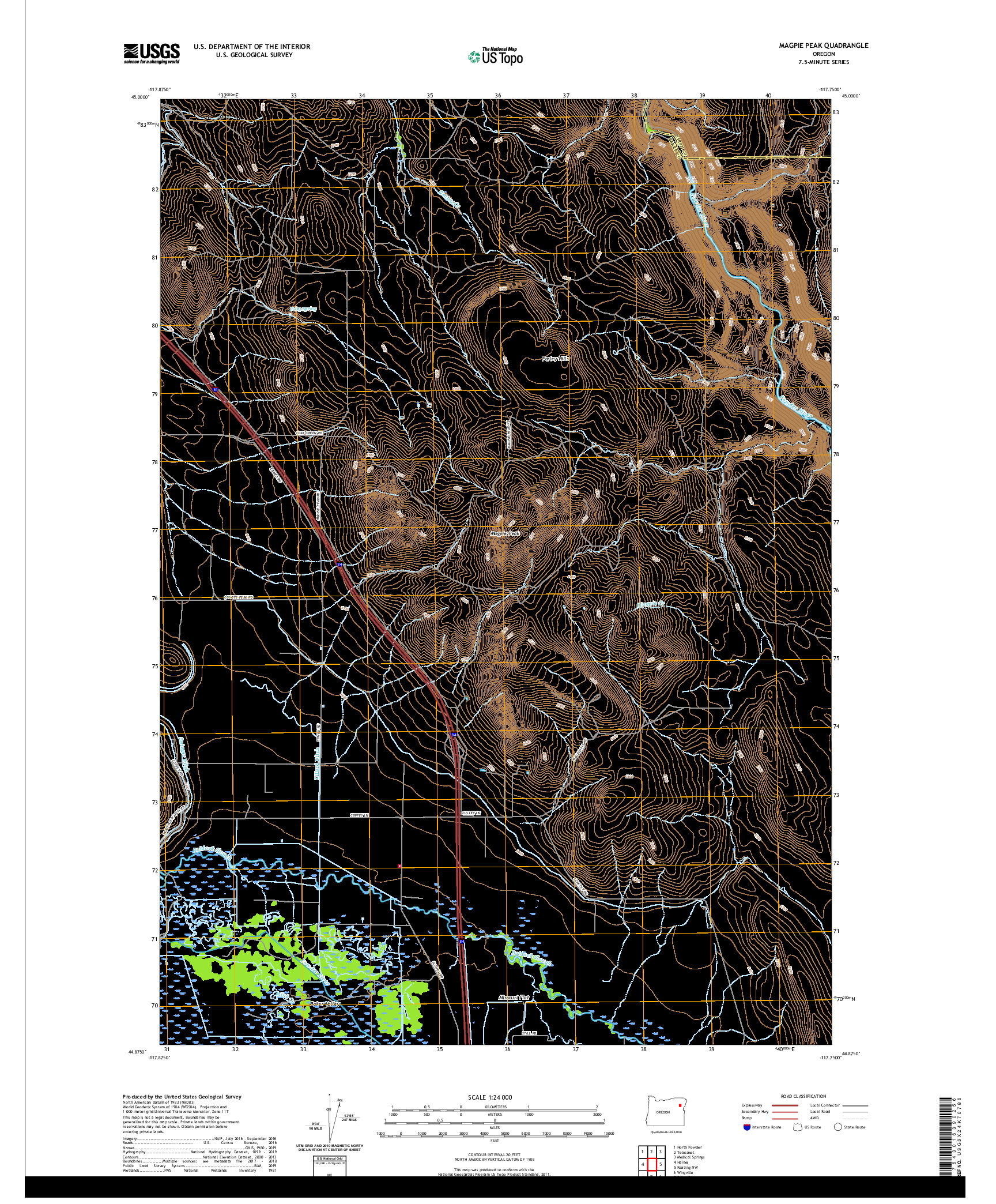 USGS US TOPO 7.5-MINUTE MAP FOR MAGPIE PEAK, OR 2020