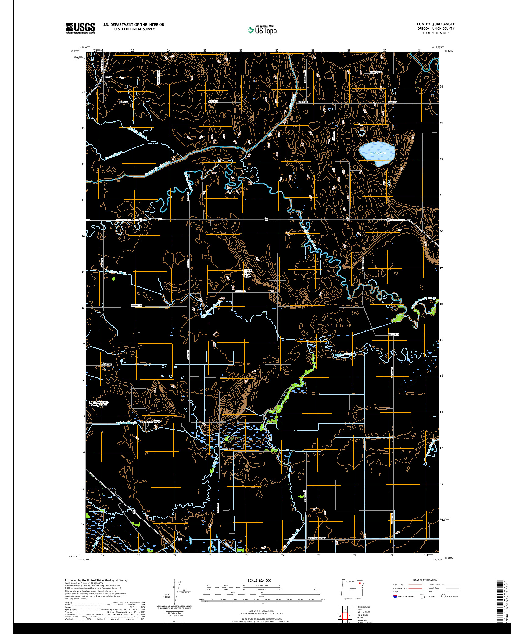 USGS US TOPO 7.5-MINUTE MAP FOR CONLEY, OR 2020