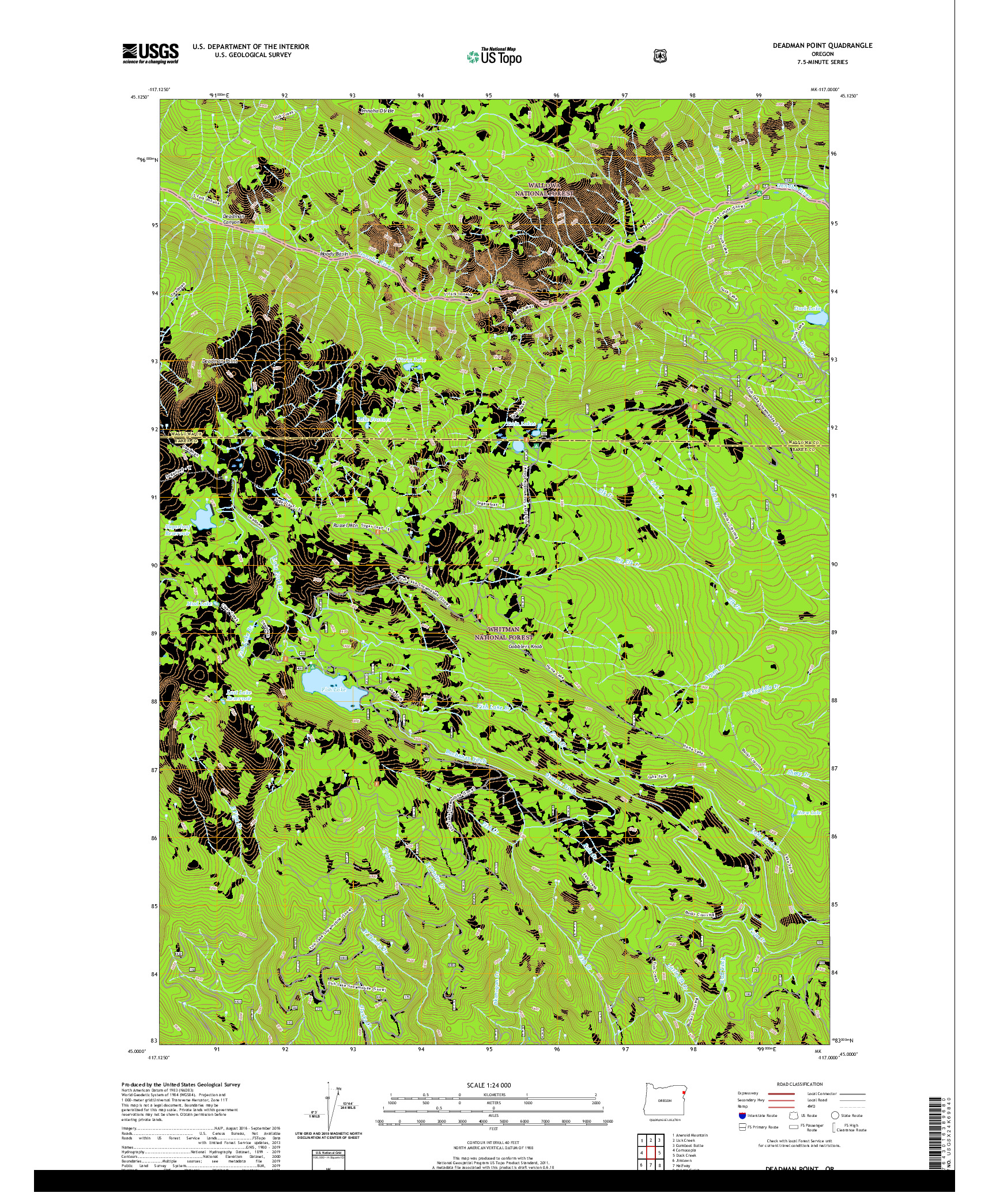 USGS US TOPO 7.5-MINUTE MAP FOR DEADMAN POINT, OR 2020