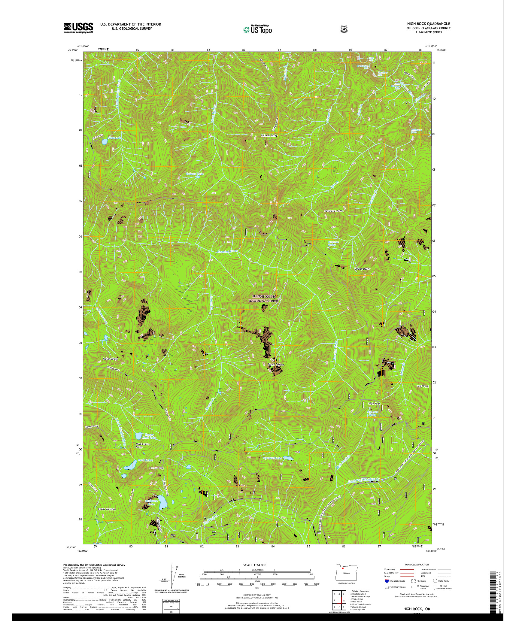 USGS US TOPO 7.5-MINUTE MAP FOR HIGH ROCK, OR 2020