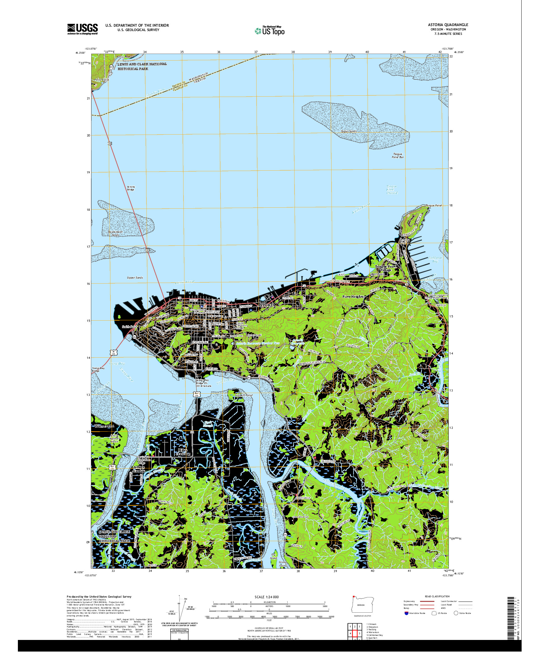 USGS US TOPO 7.5-MINUTE MAP FOR ASTORIA, OR,WA 2020