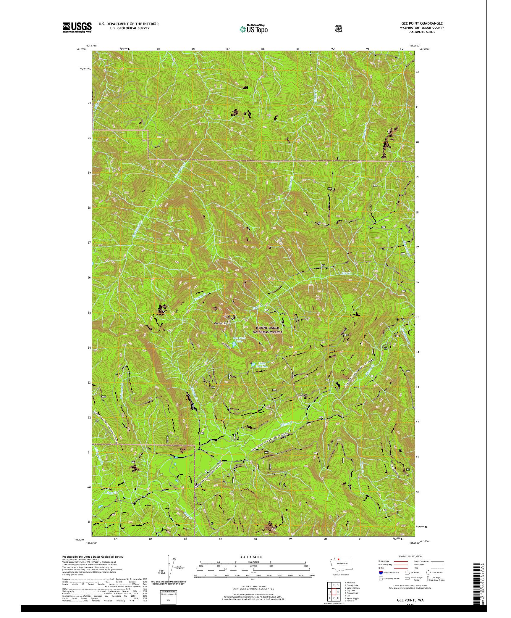 USGS US TOPO 7.5-MINUTE MAP FOR GEE POINT, WA 2020