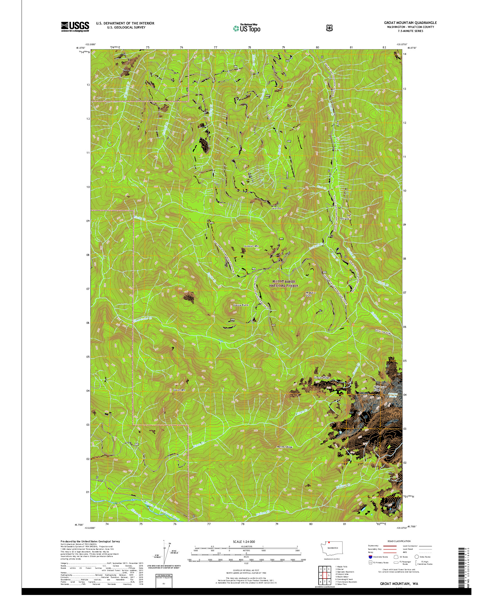 USGS US TOPO 7.5-MINUTE MAP FOR GROAT MOUNTAIN, WA 2020