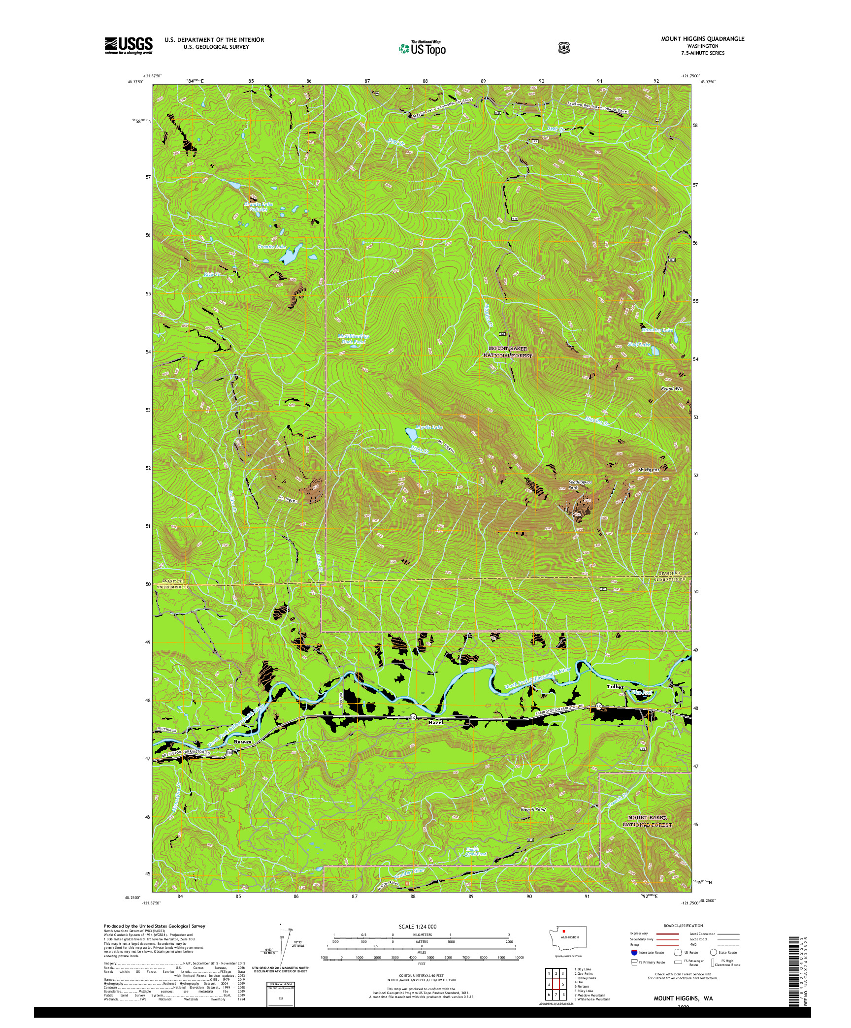 USGS US TOPO 7.5-MINUTE MAP FOR MOUNT HIGGINS, WA 2020