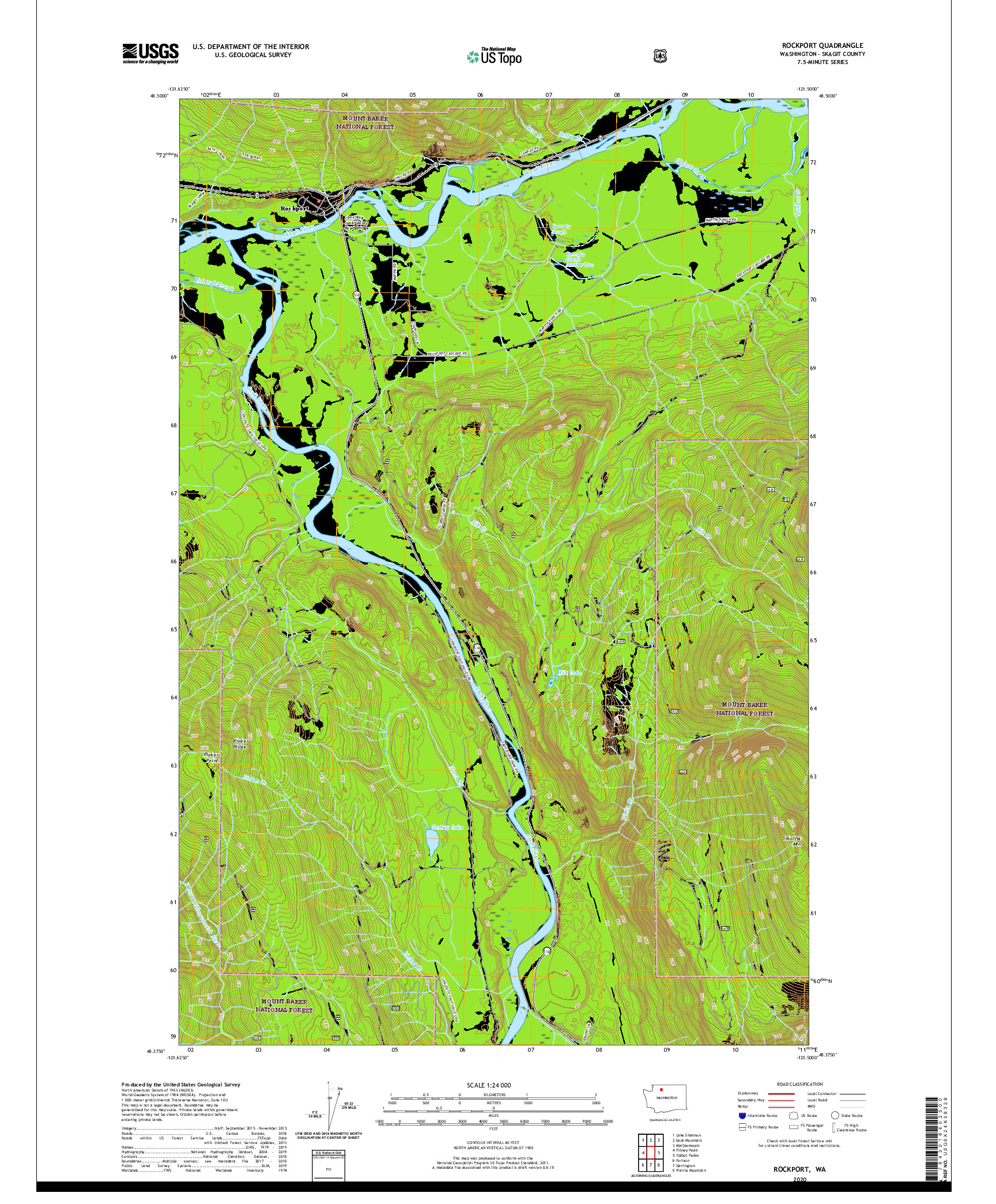 USGS US TOPO 7.5-MINUTE MAP FOR ROCKPORT, WA 2020