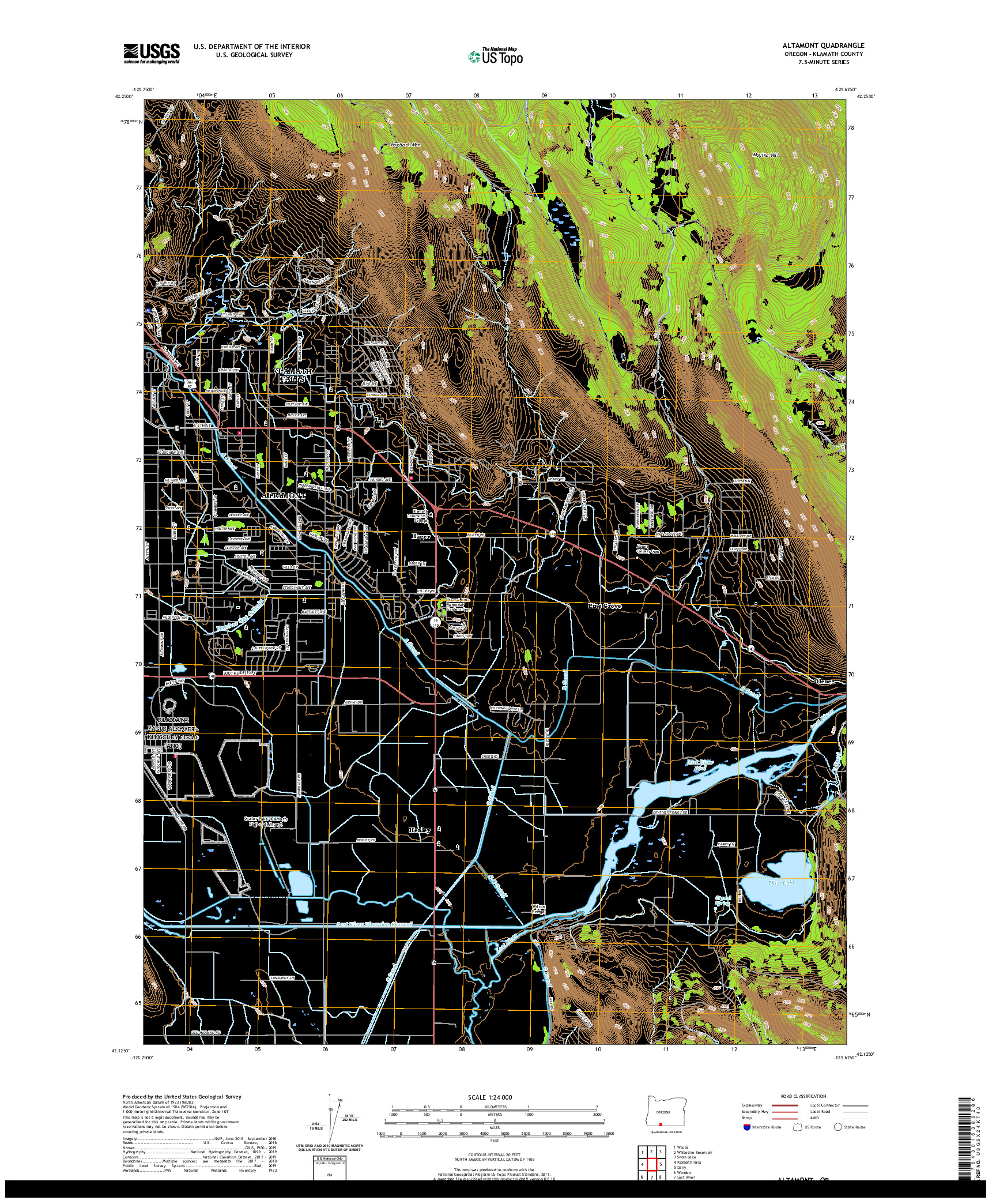 USGS US TOPO 7.5-MINUTE MAP FOR ALTAMONT, OR 2020